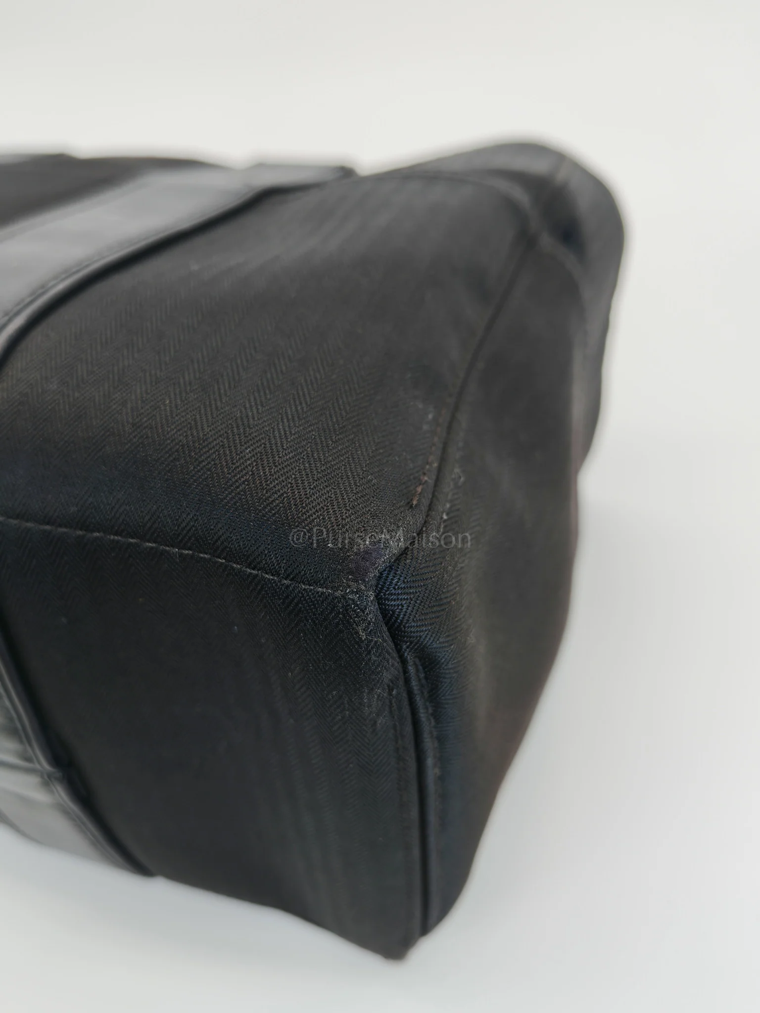 Hermes Acapulco PM in Black Canvas Vintage Handbag - Image 14
