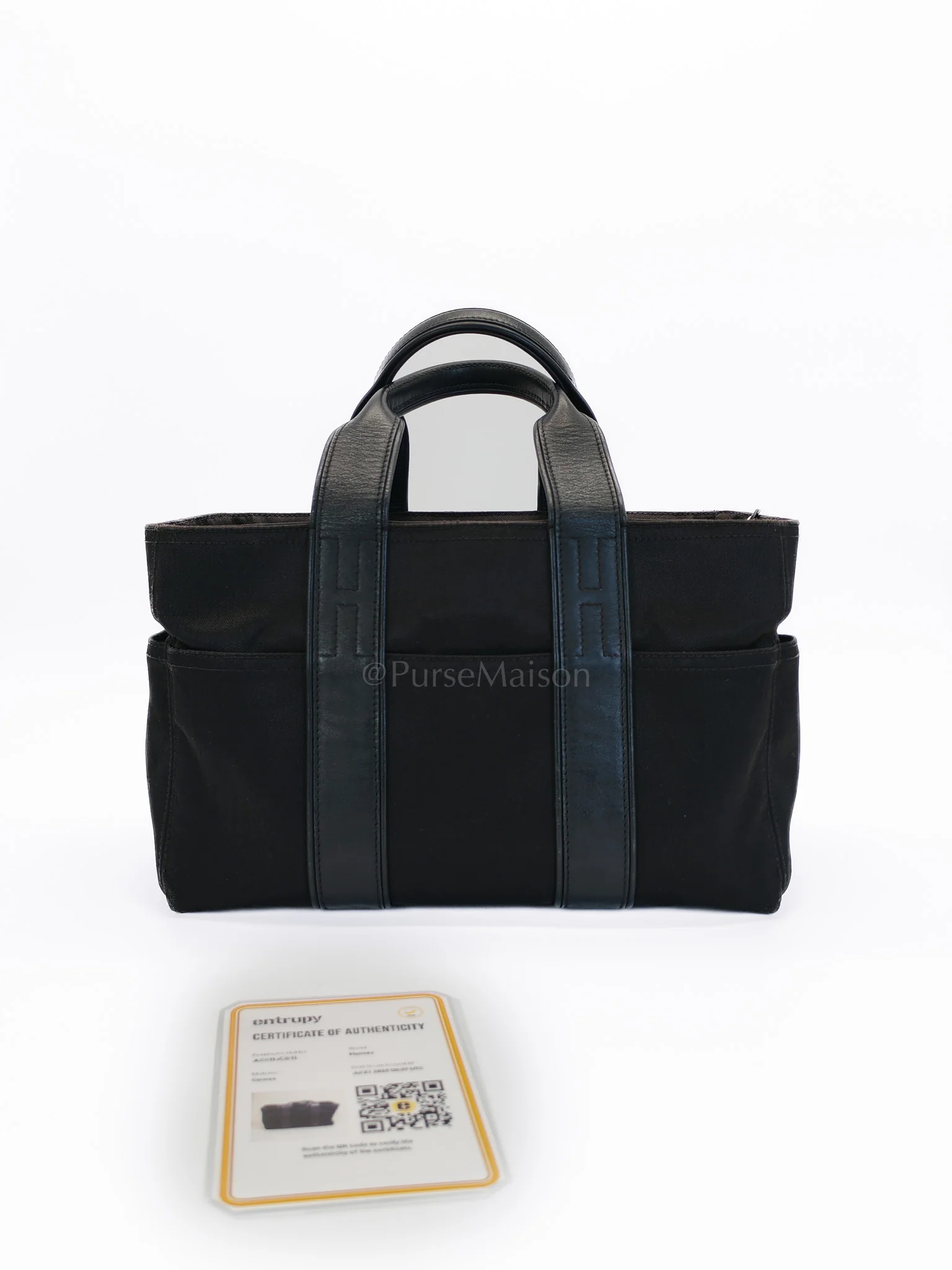 Hermes Acapulco PM in Black Canvas Vintage Handbag - Image 37