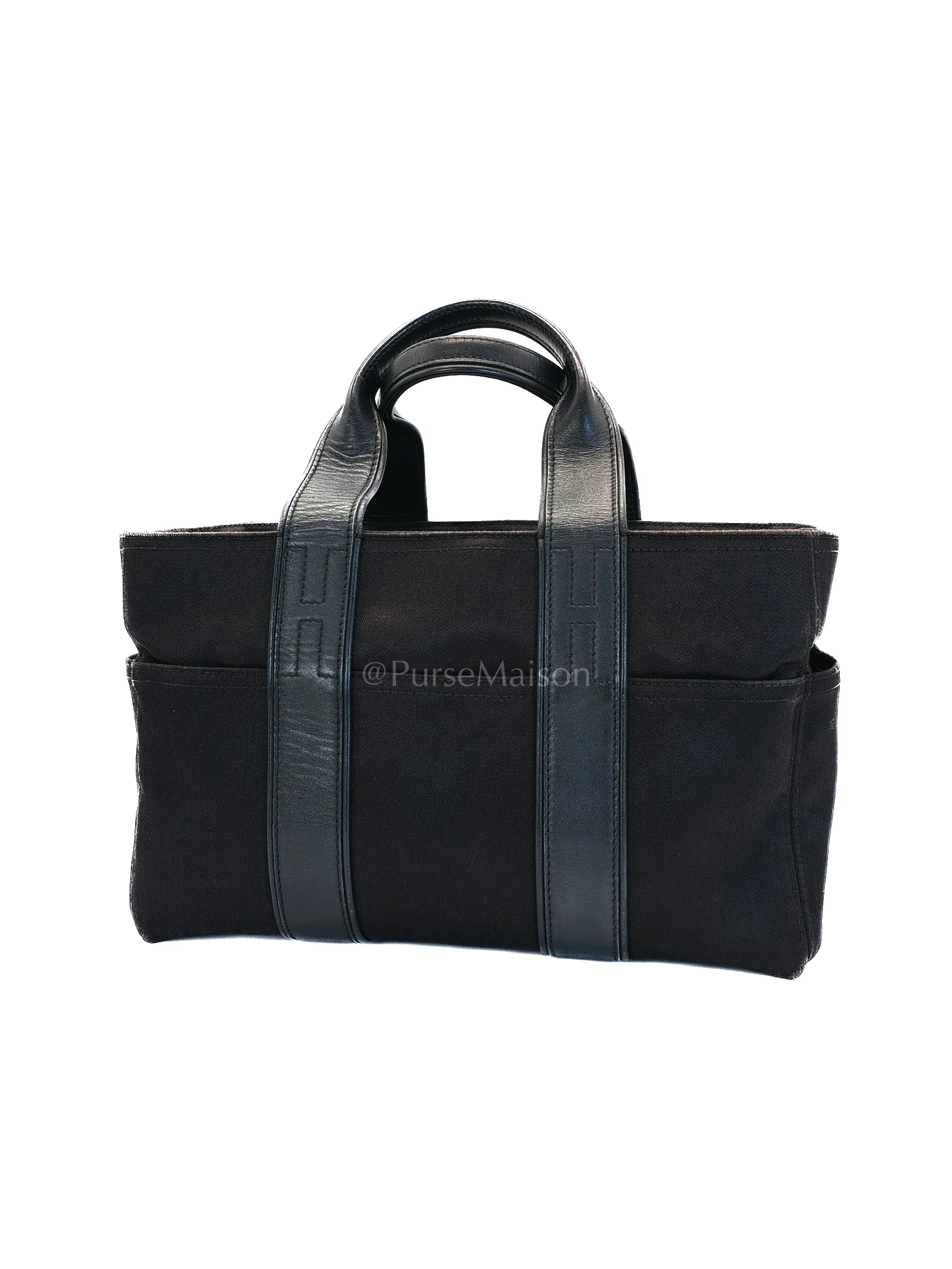 Hermes Acapulco PM in Black Canvas Vintage Handbag - Image 8