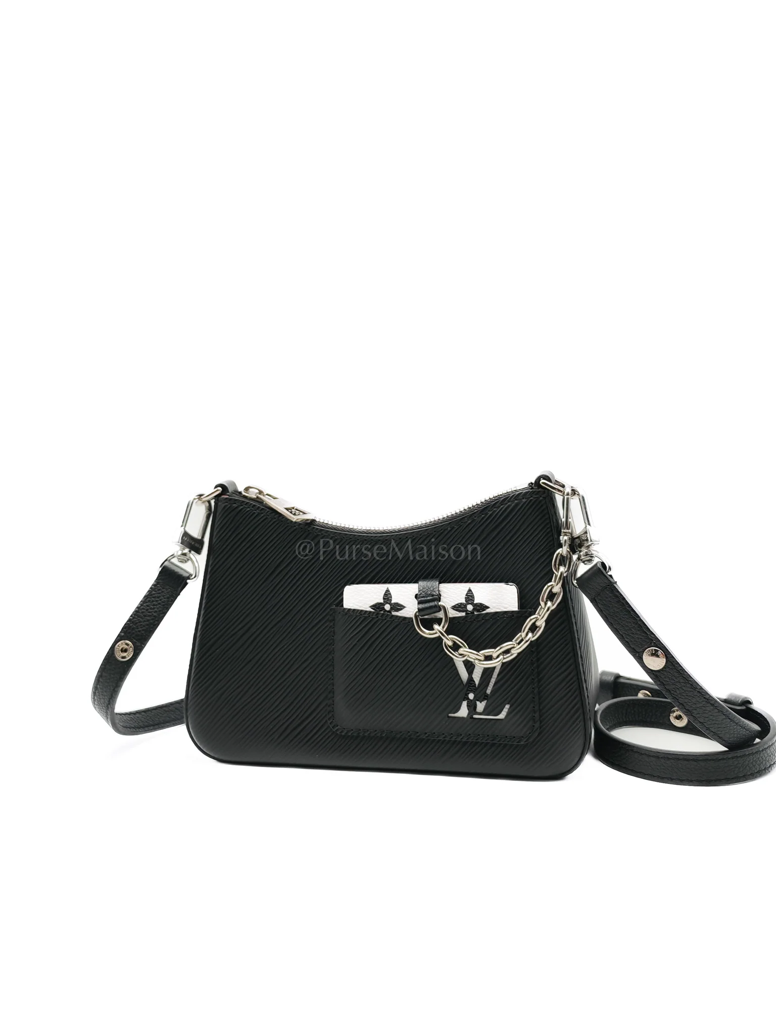 Louis Vuitton Marellini in Black Epi Leather Shoulder Bag ( Microchip) - Image 3