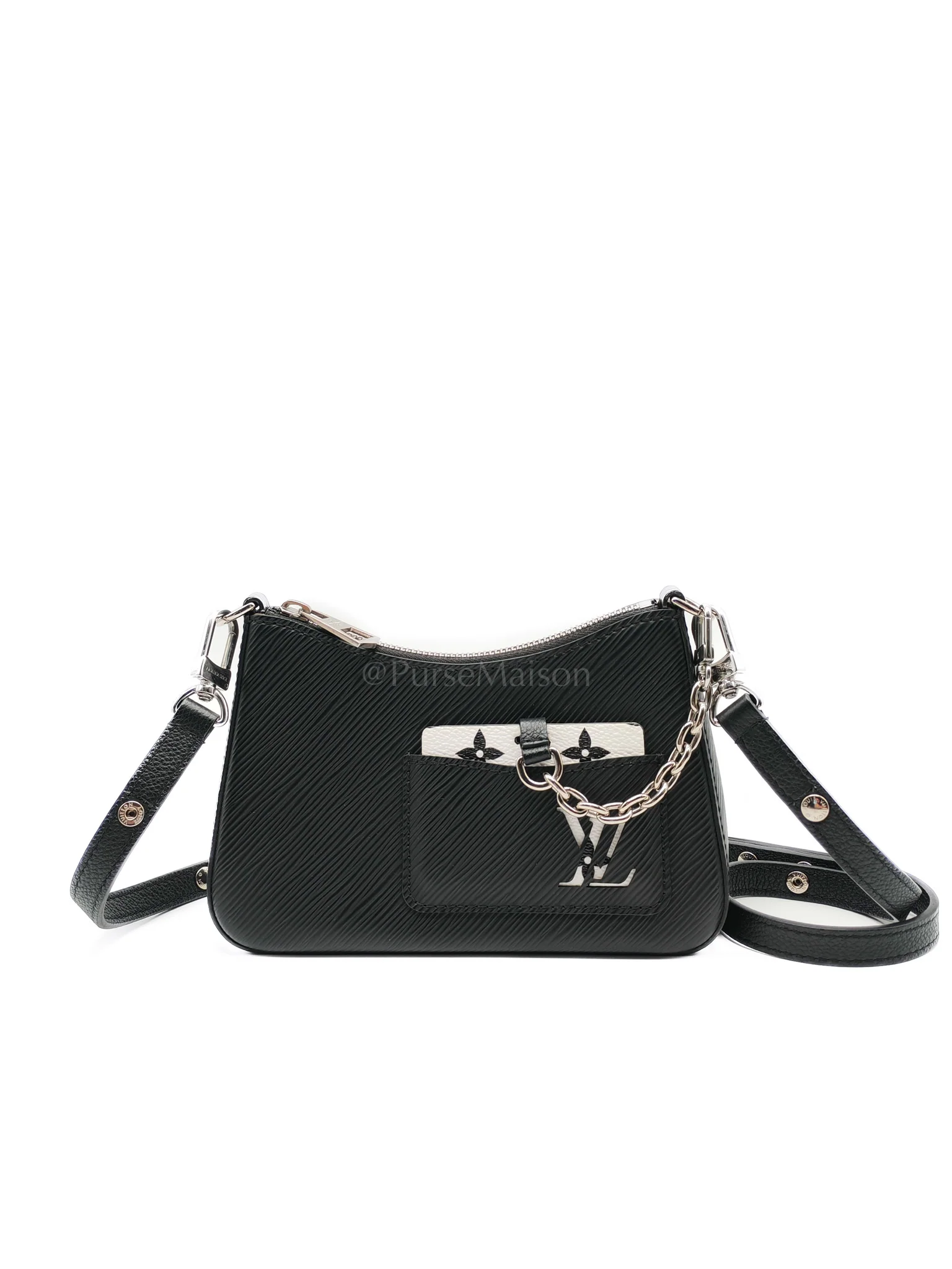 Louis Vuitton Marellini in Black Epi Leather Shoulder Bag ( Microchip) - Image 4