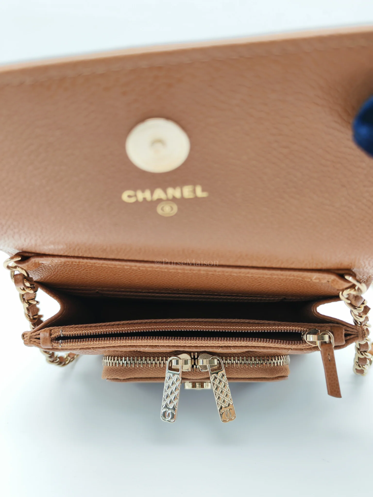 Chanel Mini Business Affinity in Caramel Light Gold Hardware (Microchip) - Image 10