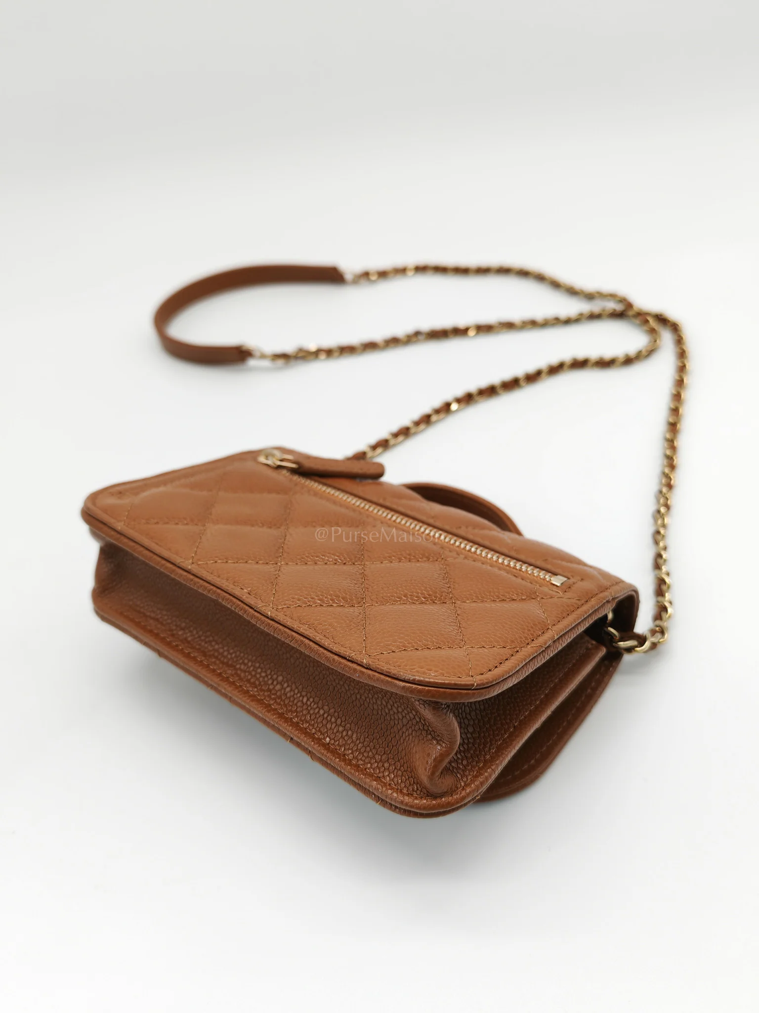 Chanel Mini Business Affinity in Caramel Light Gold Hardware (Microchip) - Image 11