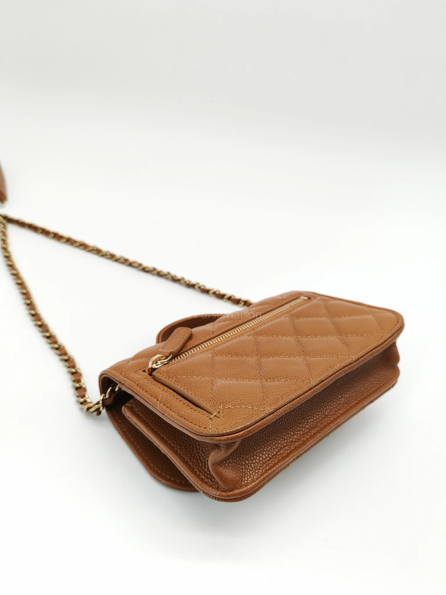 Chanel Mini Business Affinity in Caramel Light Gold Hardware (Microchip) - Image 12