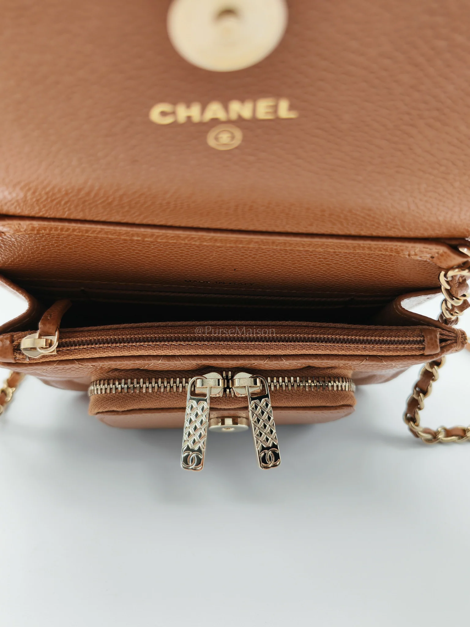Chanel Mini Business Affinity in Caramel Light Gold Hardware (Microchip) - Image 13