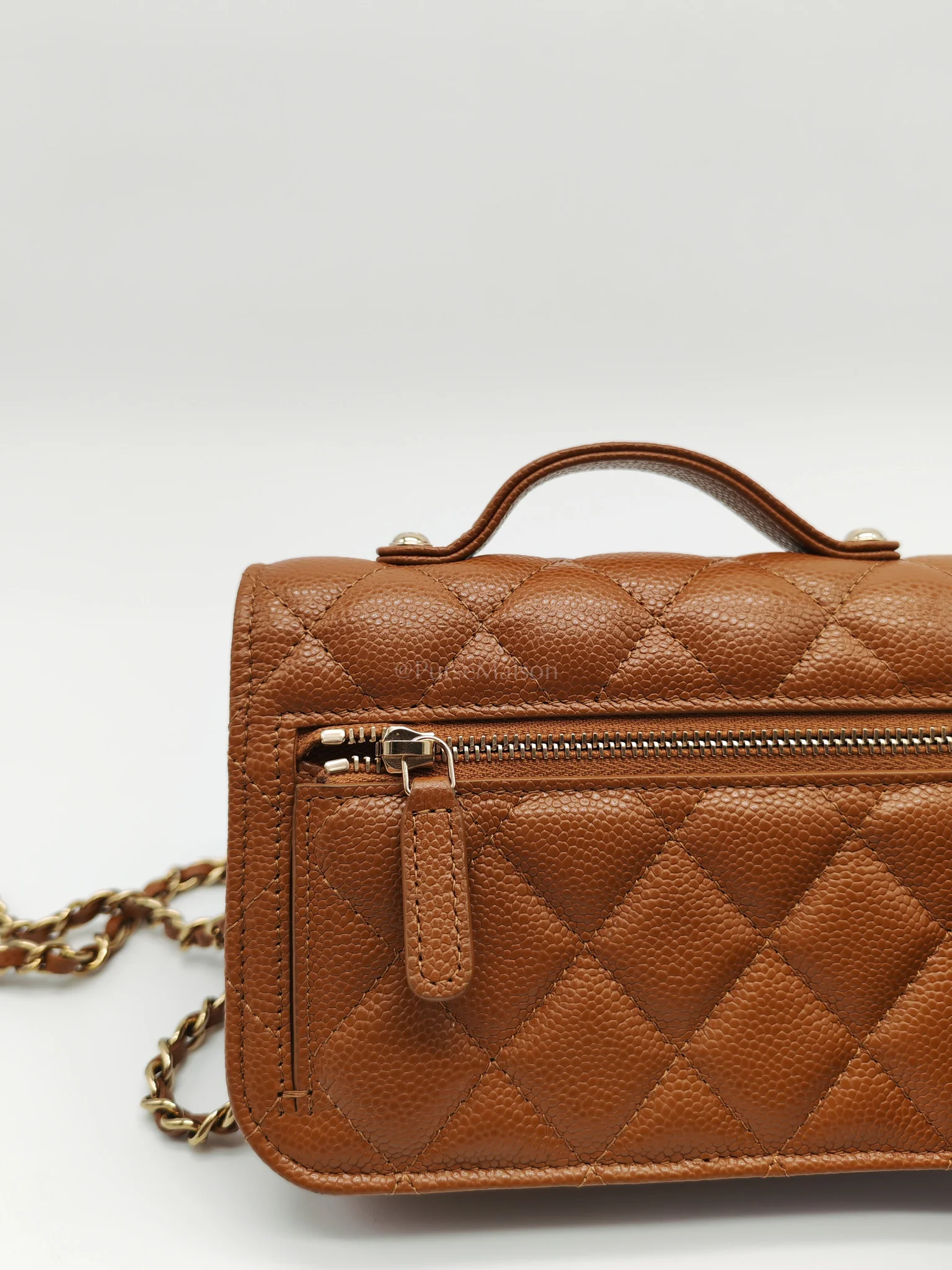Chanel Mini Business Affinity in Caramel Light Gold Hardware (Microchip) - Image 17