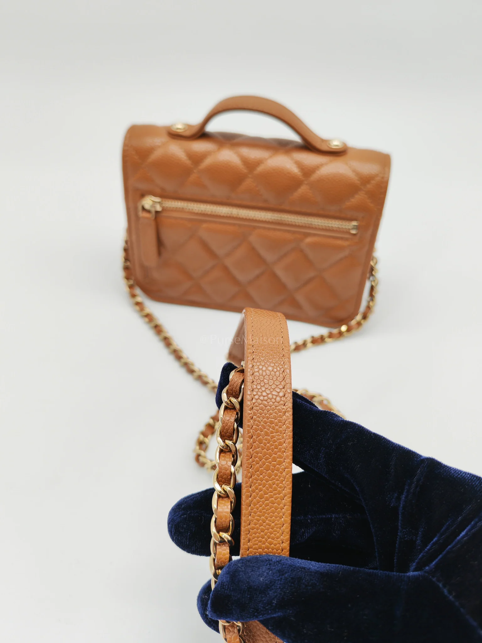 Chanel Mini Business Affinity in Caramel Light Gold Hardware (Microchip) - Image 18