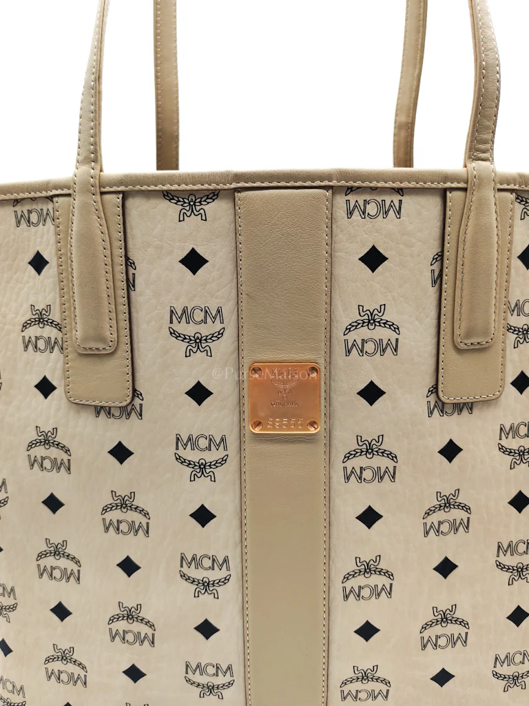 MCM Liz Reversible Beige Shopping Tote Bag - Image 29