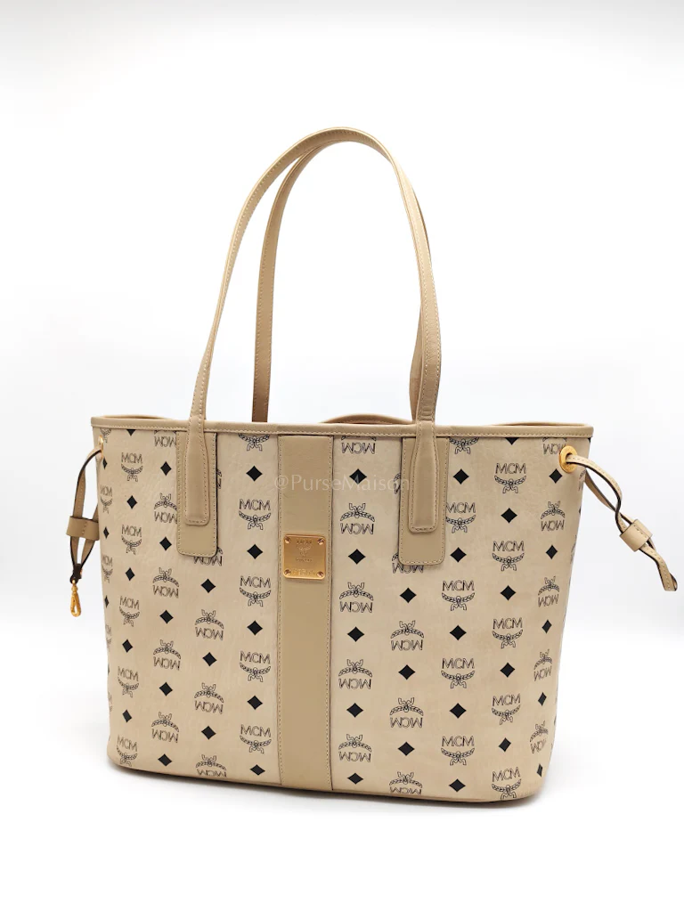 MCM Liz Reversible Beige Shopping Tote Bag - Image 4
