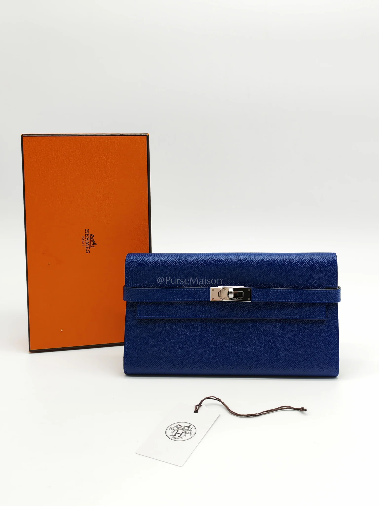 Hermes Kelly Wallet in Epsom Leather and  Palladium Hardware Stamp Square R (2014) - Image 31