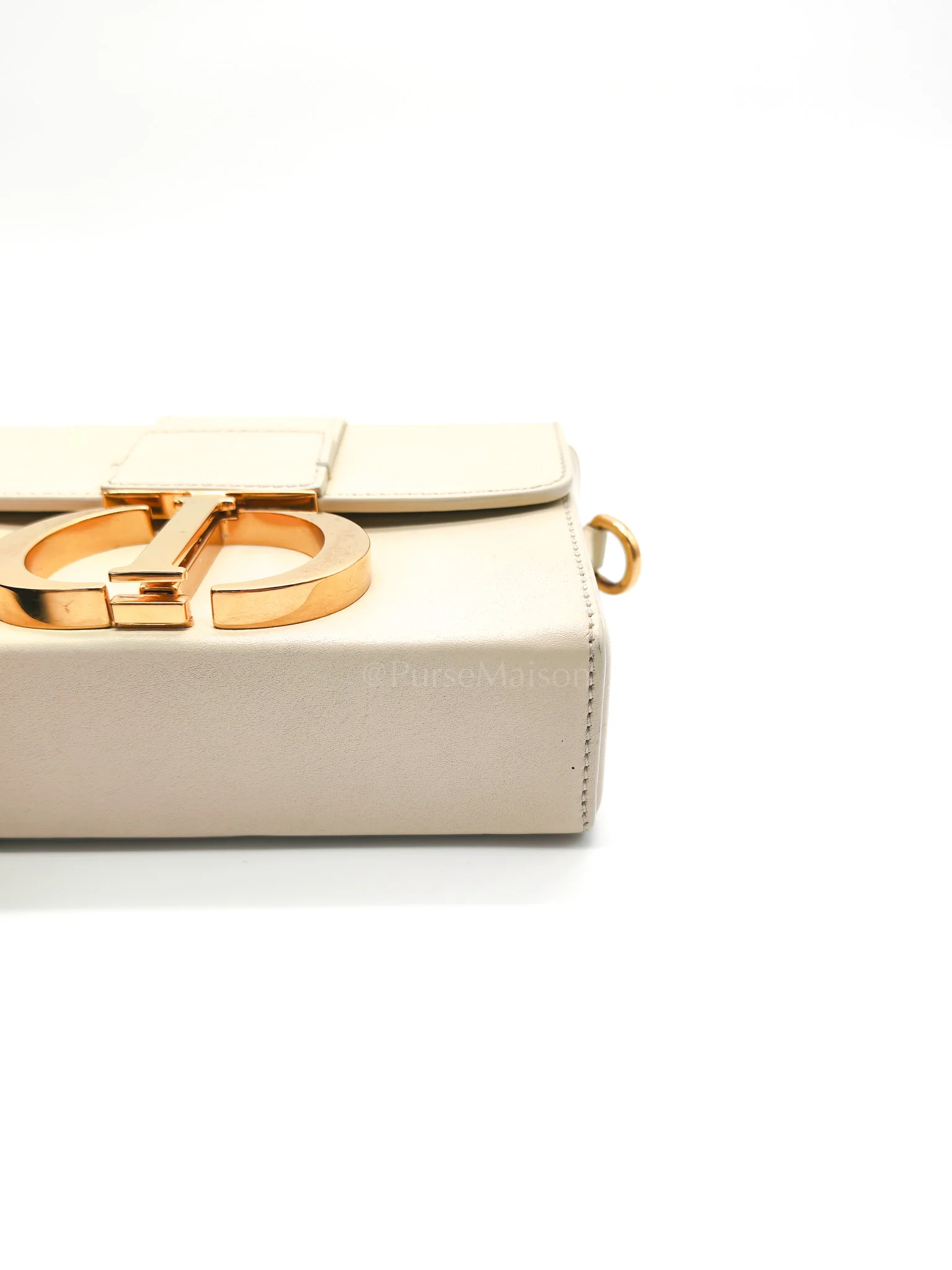 Christian Dior Montaigne Box Bag in Off-White Lambskin Leather and Gold Hardware Shoulder Bag - Image 11