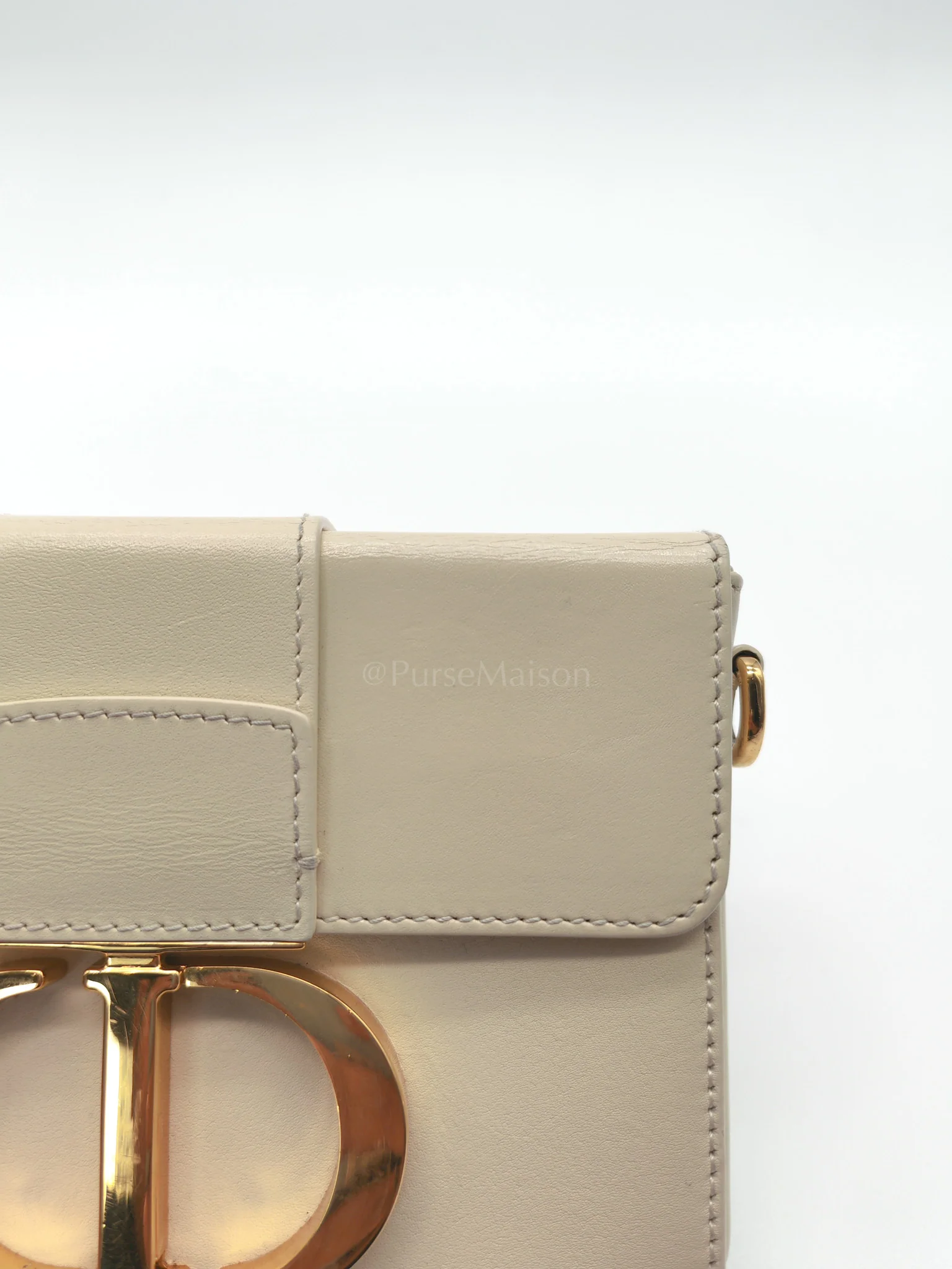 Christian Dior Montaigne Box Bag in Off-White Lambskin Leather and Gold Hardware Shoulder Bag - Image 22