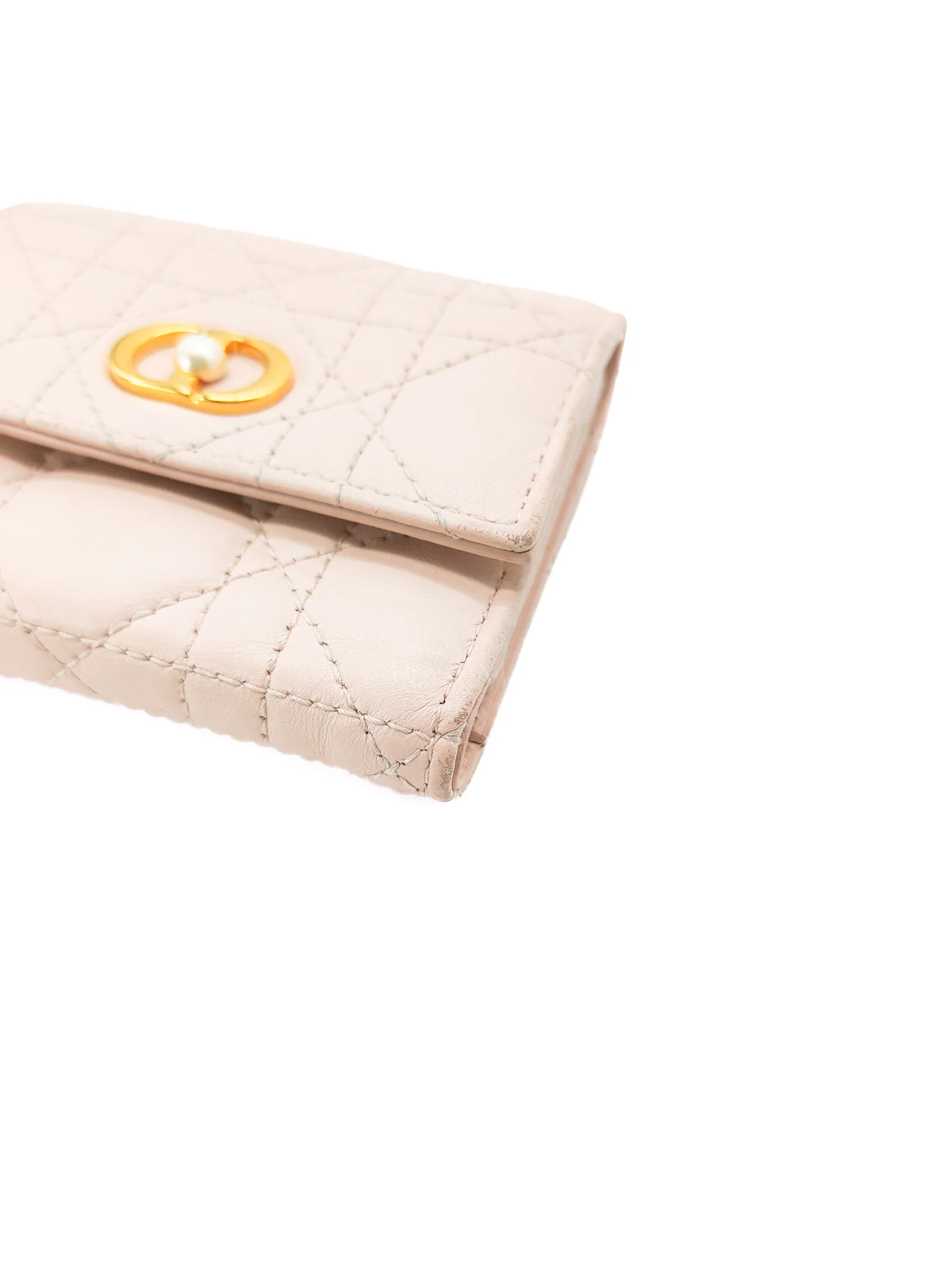 Christian Dior Jolie Hibiscus Powder Pink Trifold Wallet - Image 9