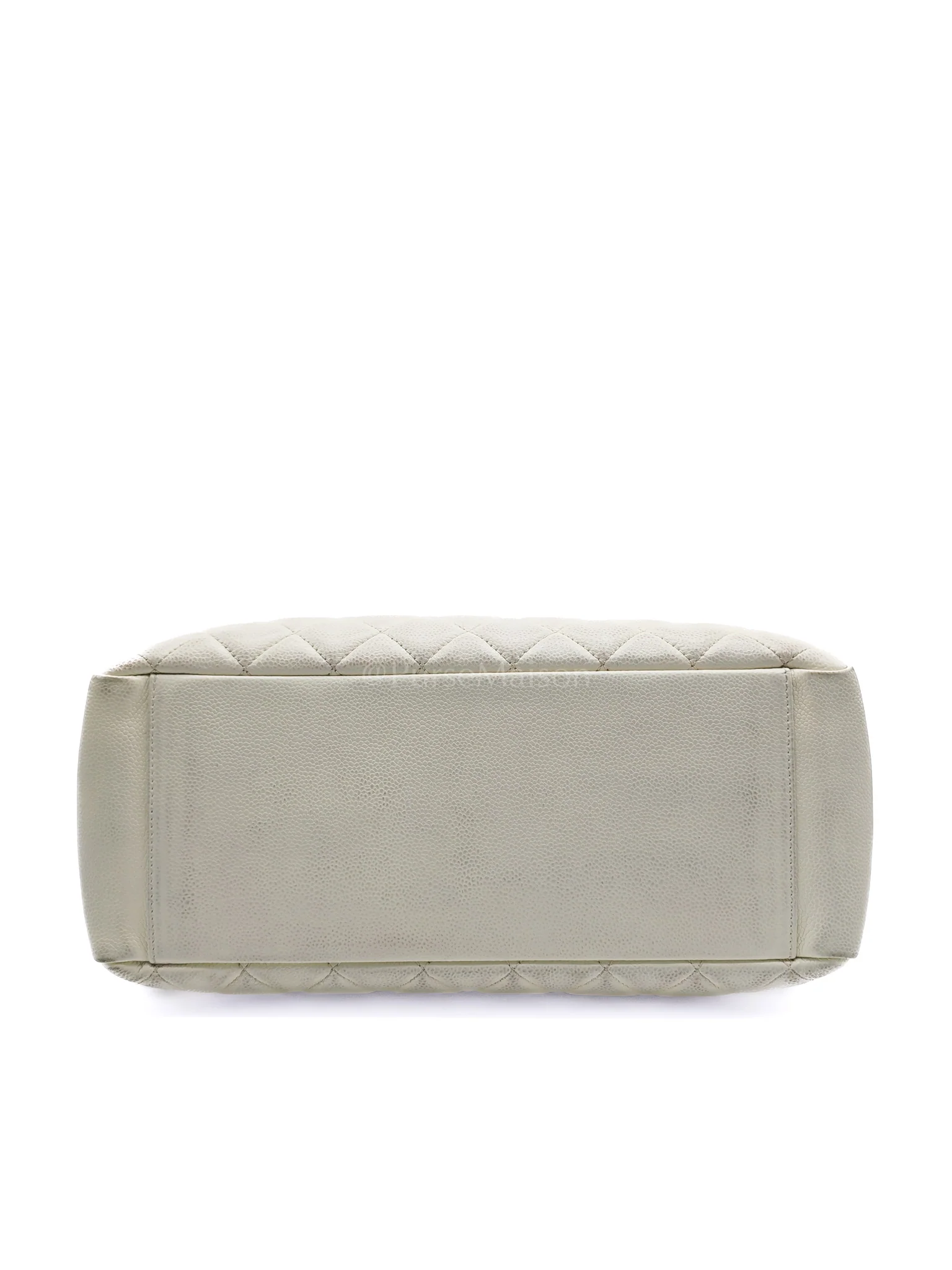 Chanel Grand Shopping Tote GST in White Caviar Leather and Ruthenium Hardware Series 13 - Image 4