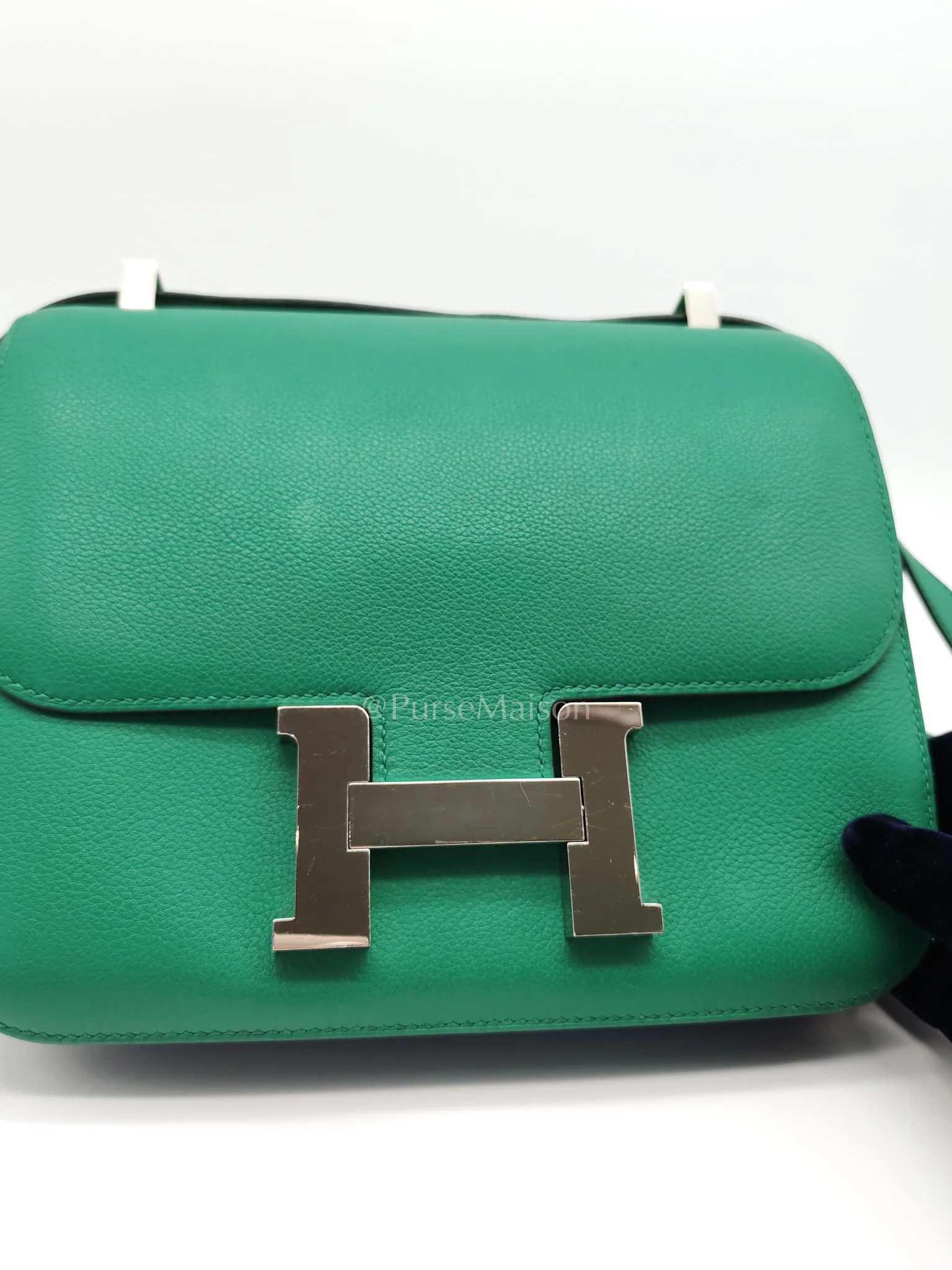 Hermes Constance 24 Vert Vertigo in Evercolor Leather and Palladium Hardware Stamp A (2017) - Image 12