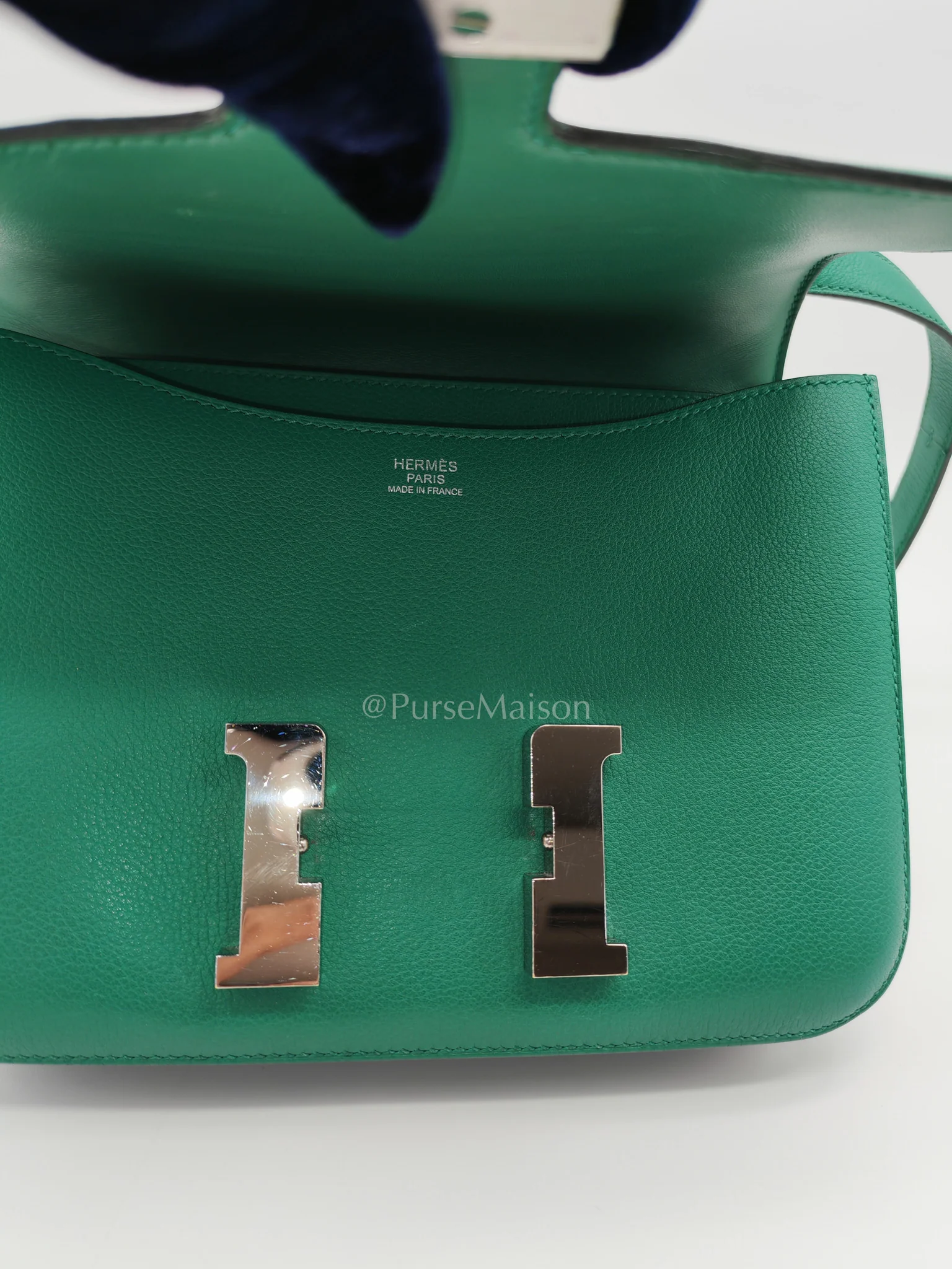 Hermes Constance 24 Vert Vertigo in Evercolor Leather and Palladium Hardware Stamp A (2017) - Image 25