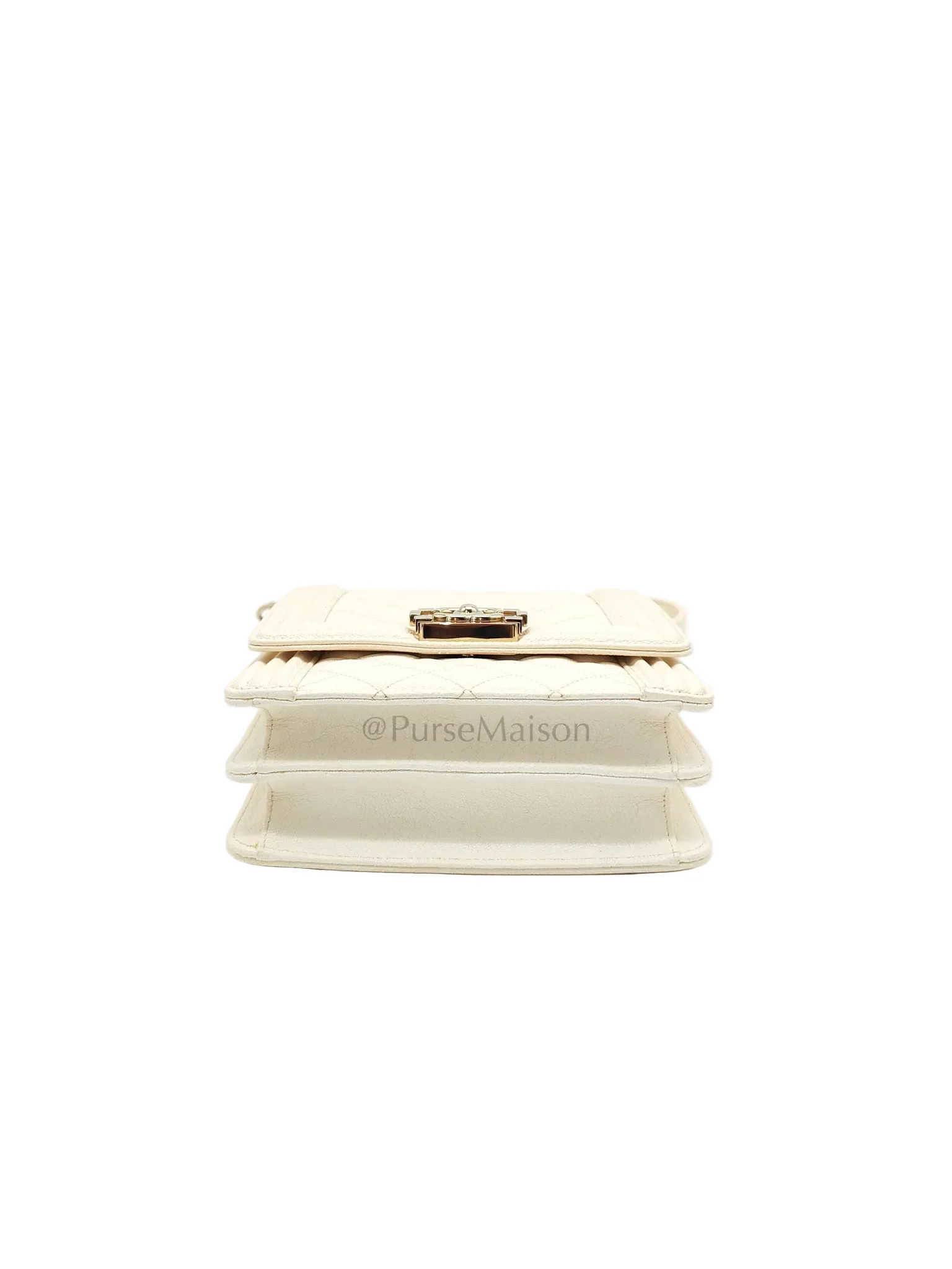 Chanel Cruise Boy North South in Off White Caviar Leather and Light Gold Hardware Series 28 - Image 7