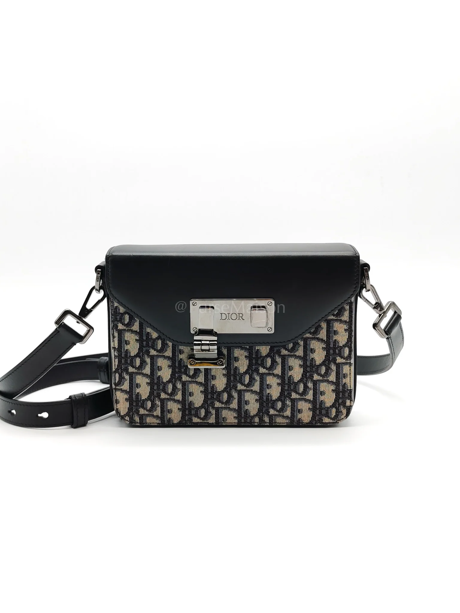 Christian Dior Oblique Jacquard Clasp Lock Messenger Bag - Image 35
