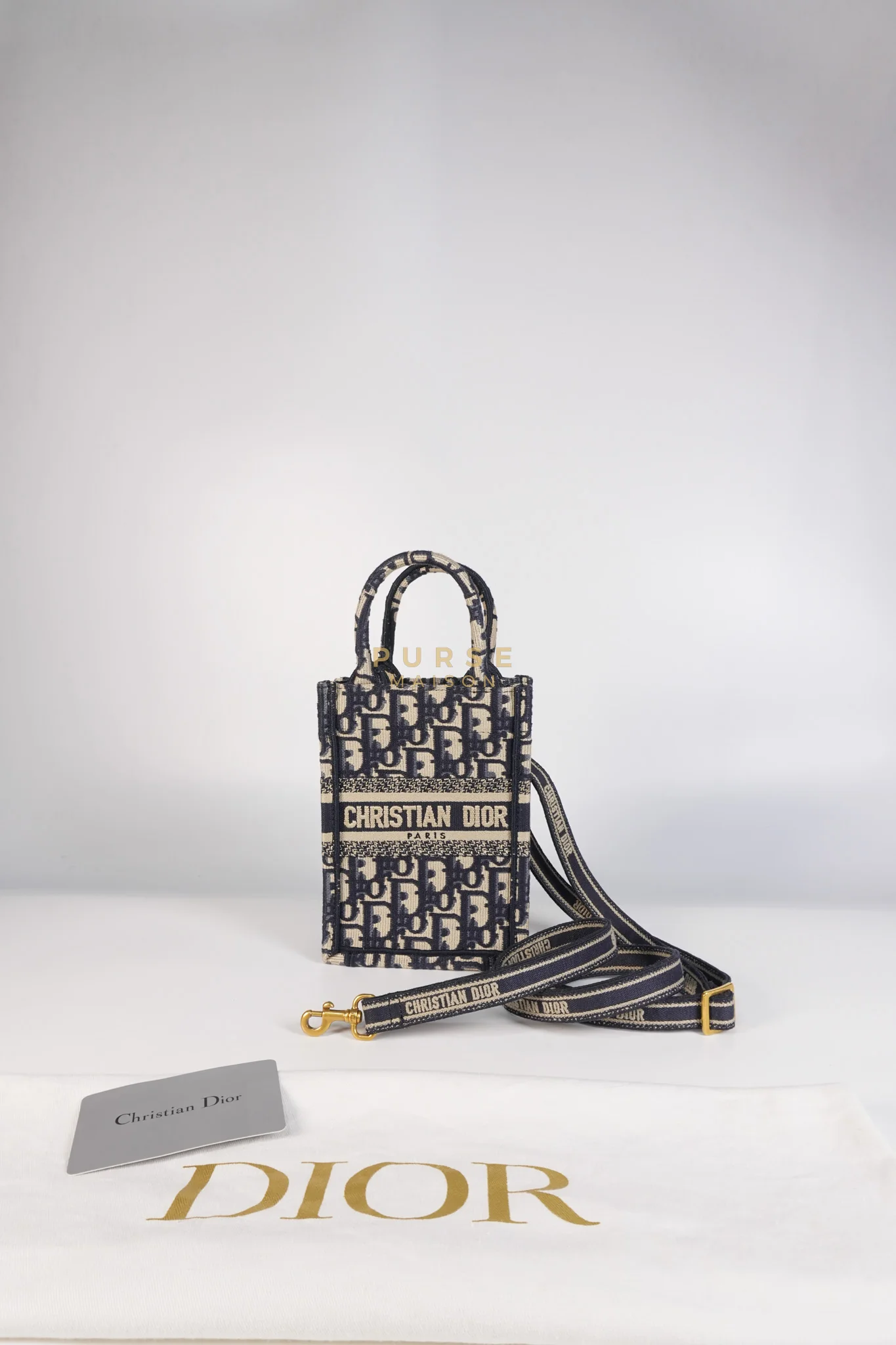 Christian Dior Oblique Mini Book Tote Phone Bag in Blue - Image 27