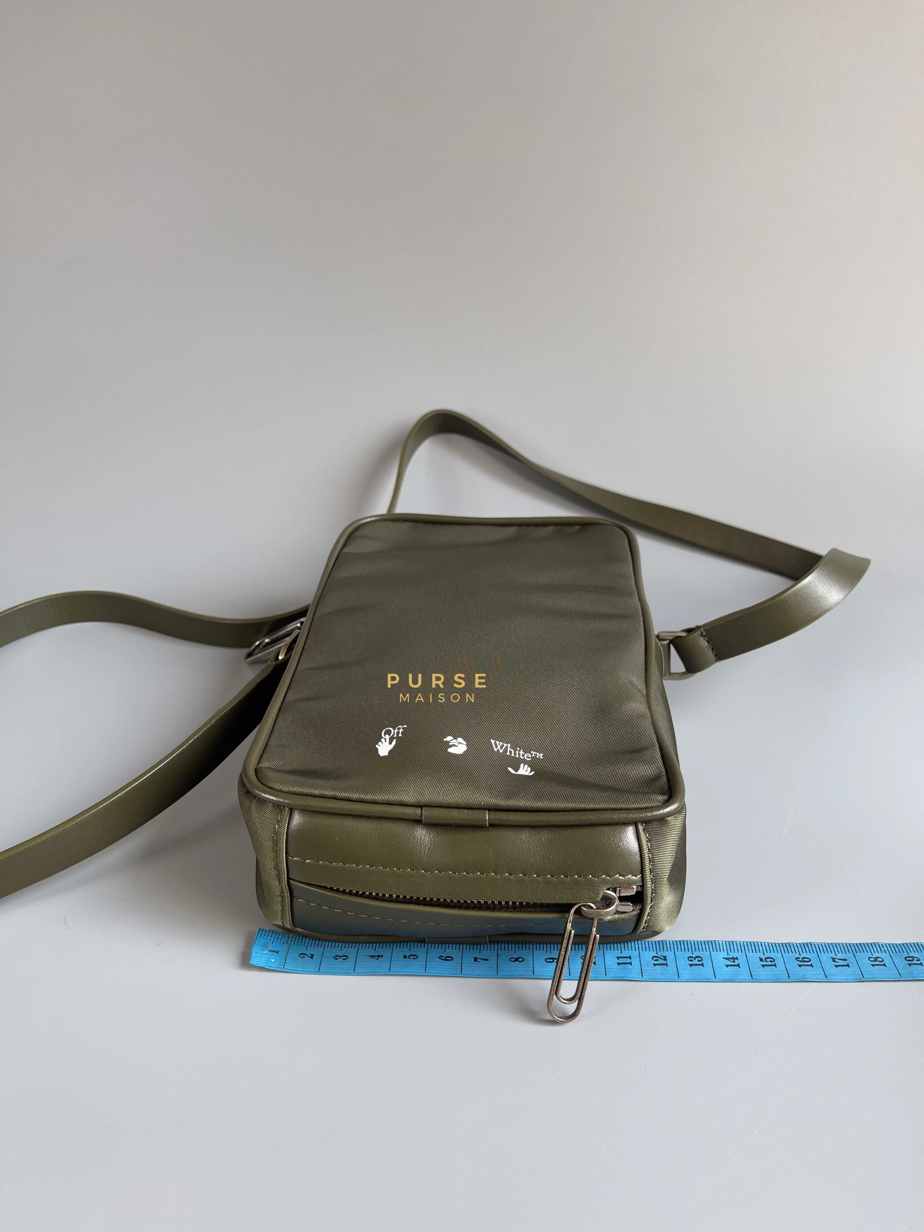 Off-White Off-White Zip Around Logo Bag (Army Green) - Image 22
