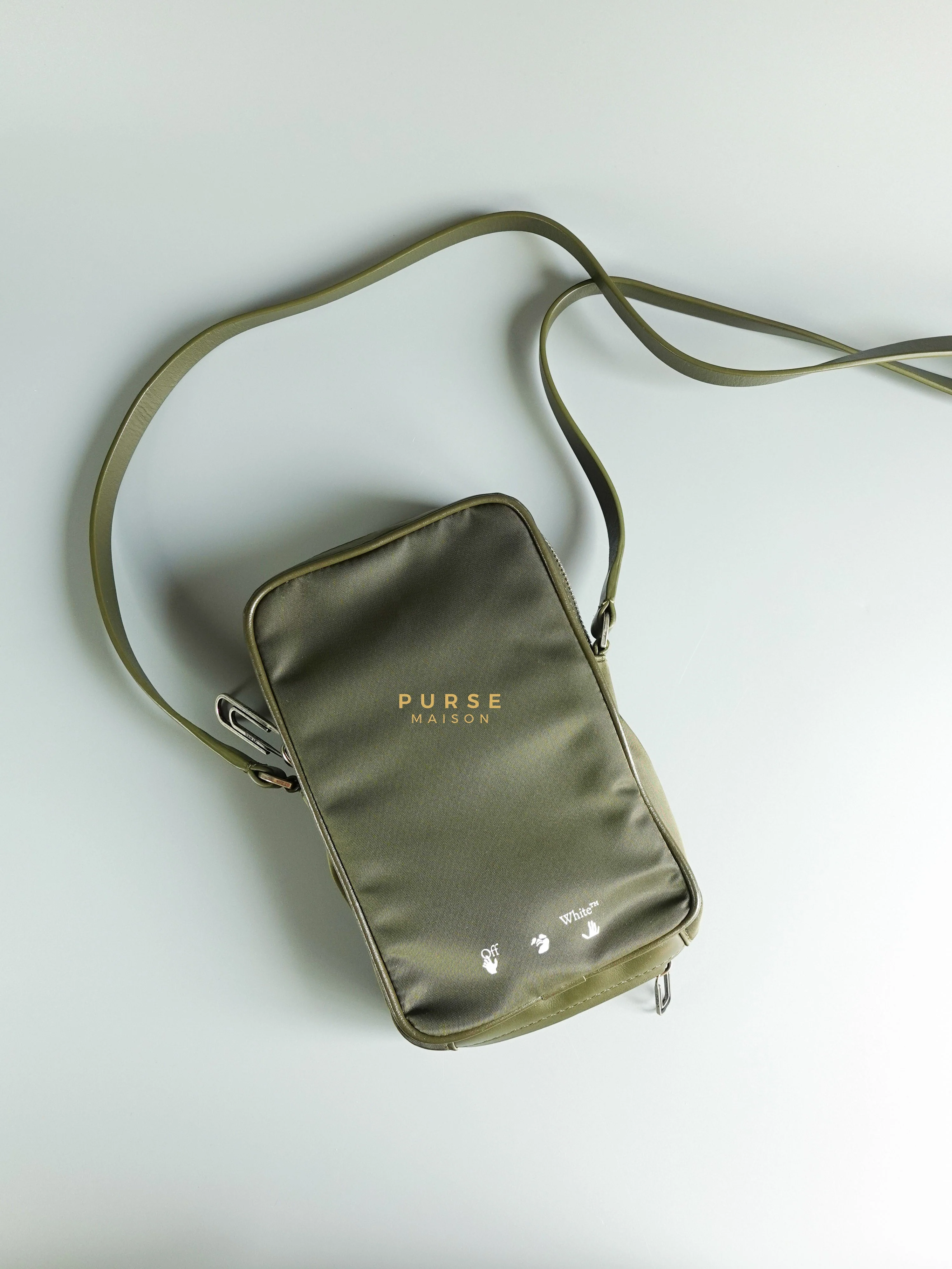 Off-White Off-White Zip Around Logo Bag (Army Green) - Image 3