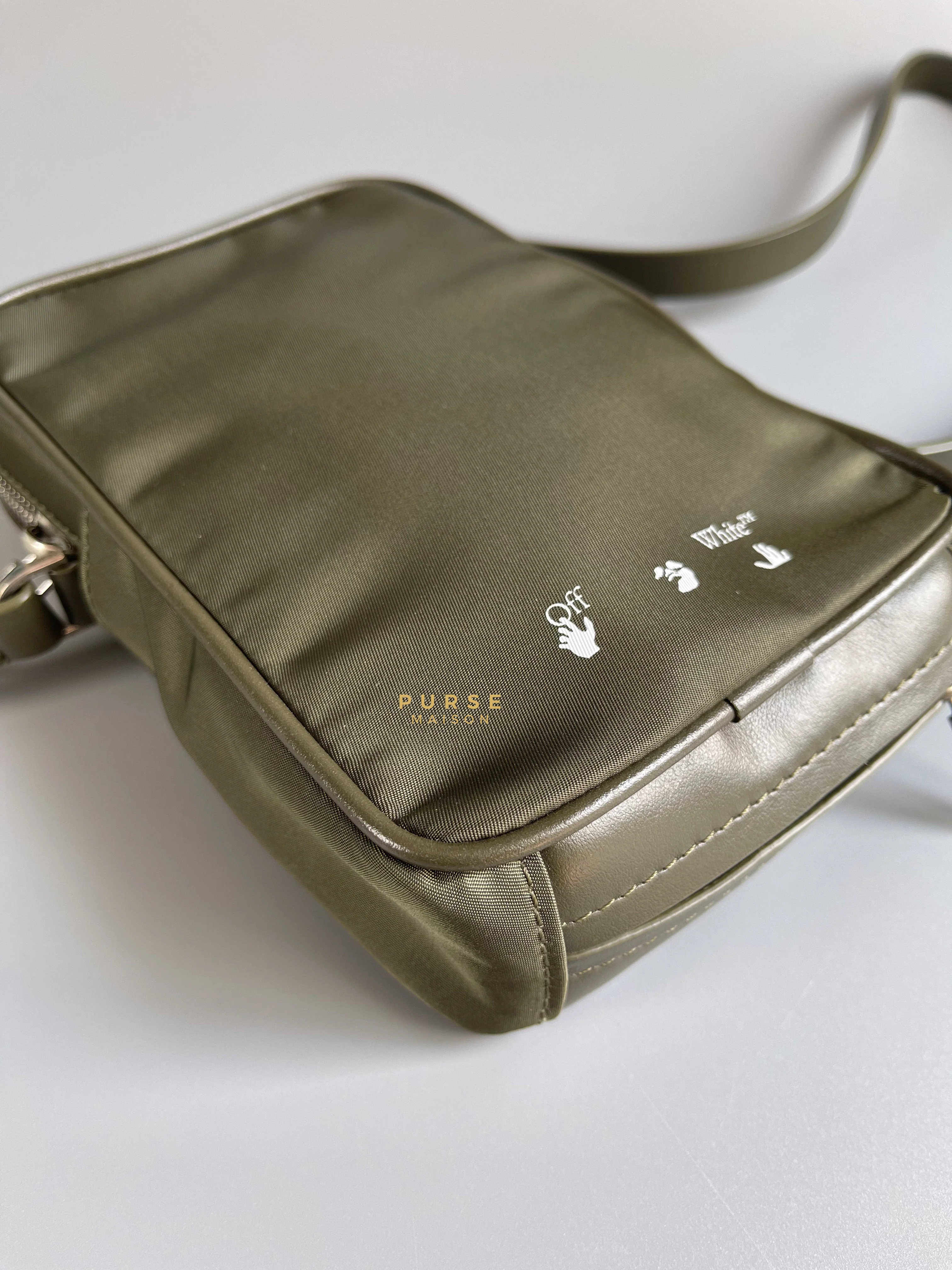 Off-White Off-White Zip Around Logo Bag (Army Green) - Image 7
