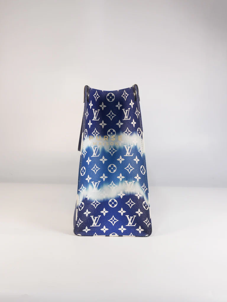 Louis Vuitton OnTheGo GM Tote Bag Limited Edition in Blue Escale Monogram Giant & Silver Hardware (Date Code: FL026) - Image 6