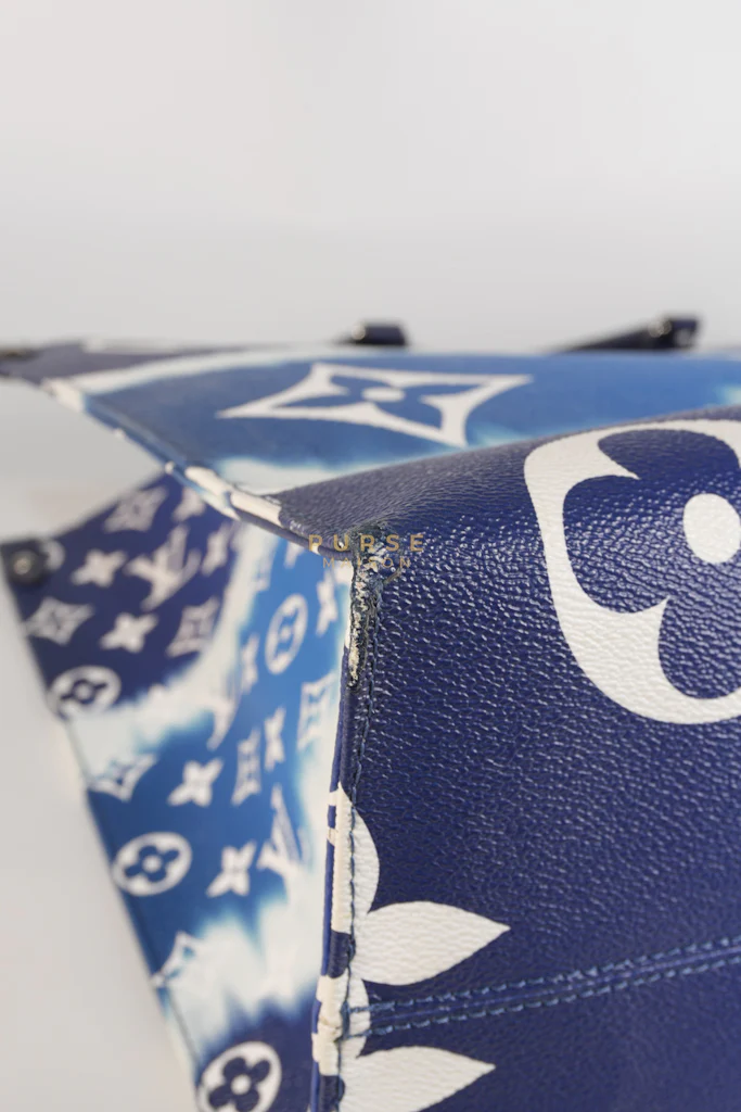 Louis Vuitton OnTheGo GM Tote Bag Limited Edition in Blue Escale Monogram Giant & Silver Hardware (Date Code: FL026) - Image 8
