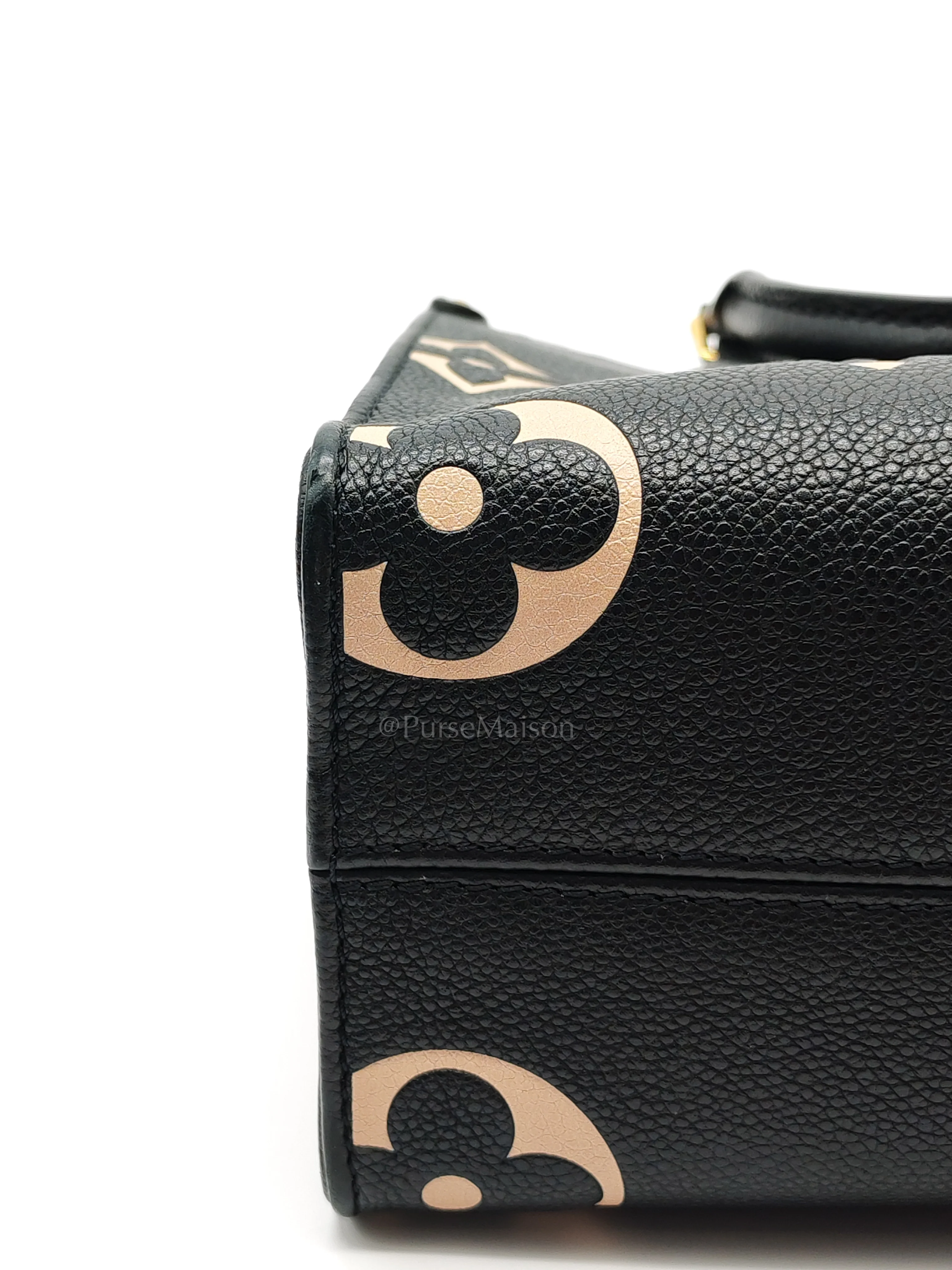 Louis Vuitton OnTheGo (OTG) PM in Bicolor Black/Creme Monogram Giant Empreinte & Gold Hardware Microchip - Image 13