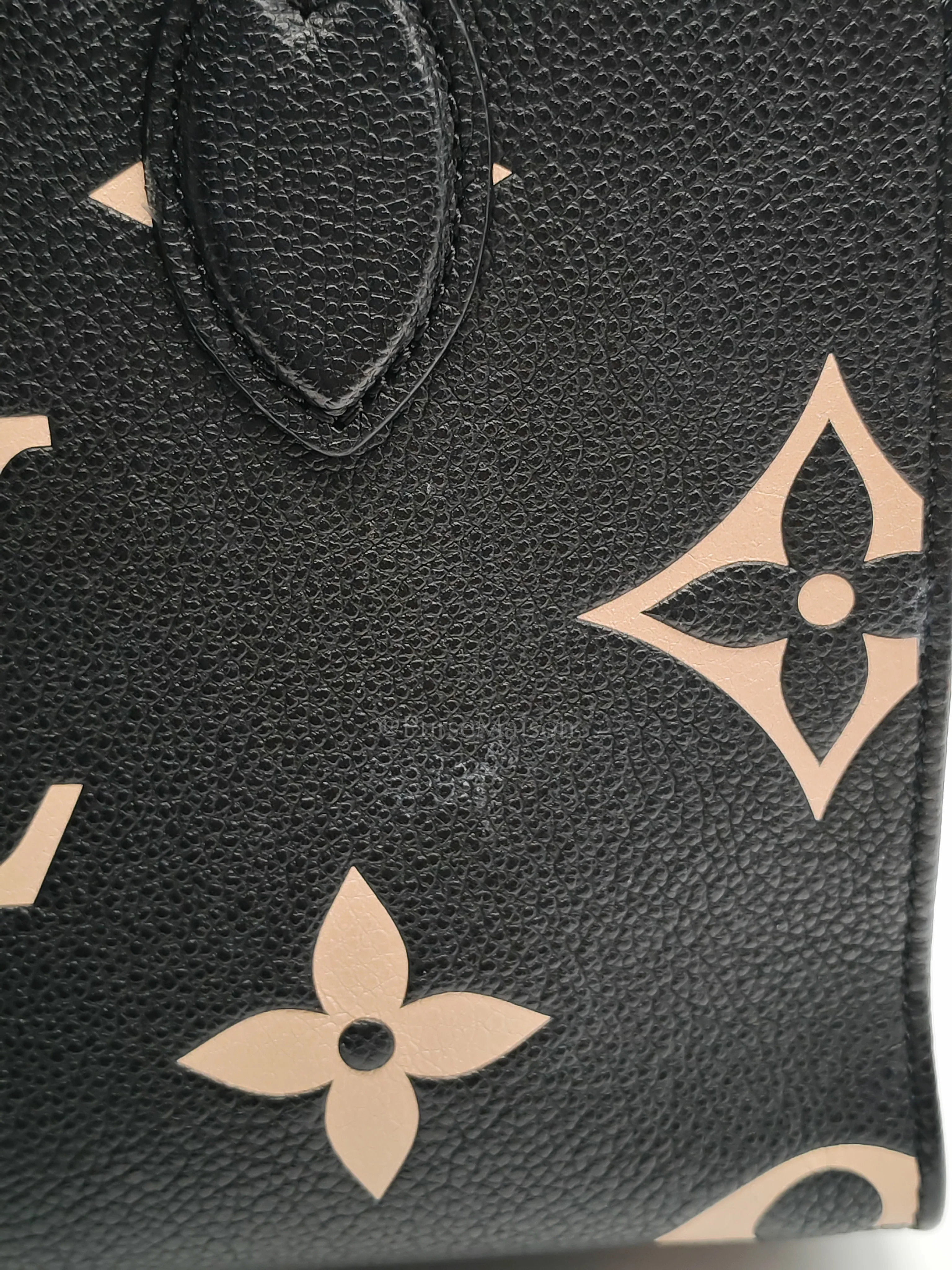 Louis Vuitton OnTheGo (OTG) PM in Bicolor Black/Creme Monogram Giant Empreinte & Gold Hardware Microchip - Image 16