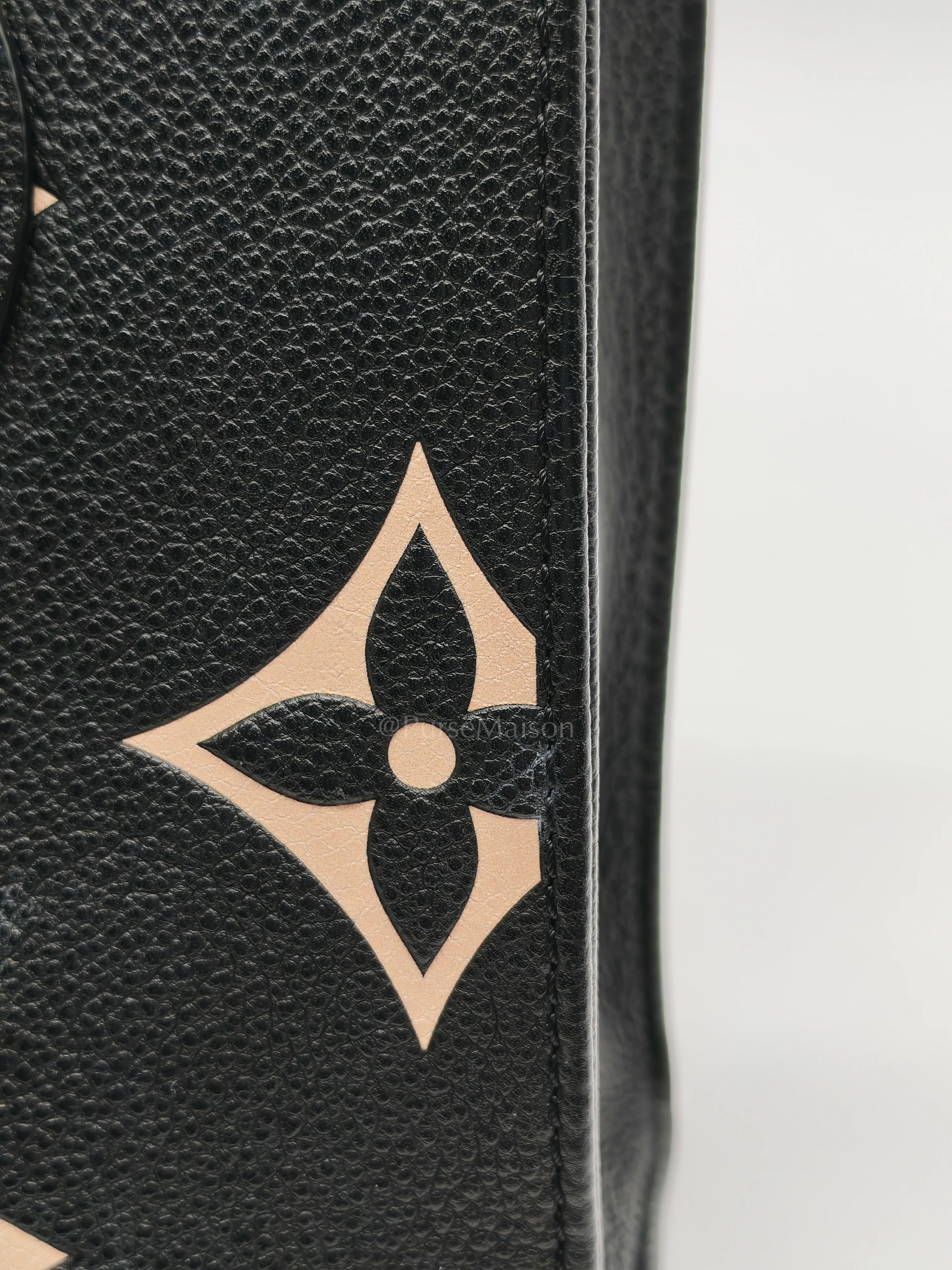 Louis Vuitton OnTheGo (OTG) PM in Bicolor Black/Creme Monogram Giant Empreinte & Gold Hardware Microchip - Image 17
