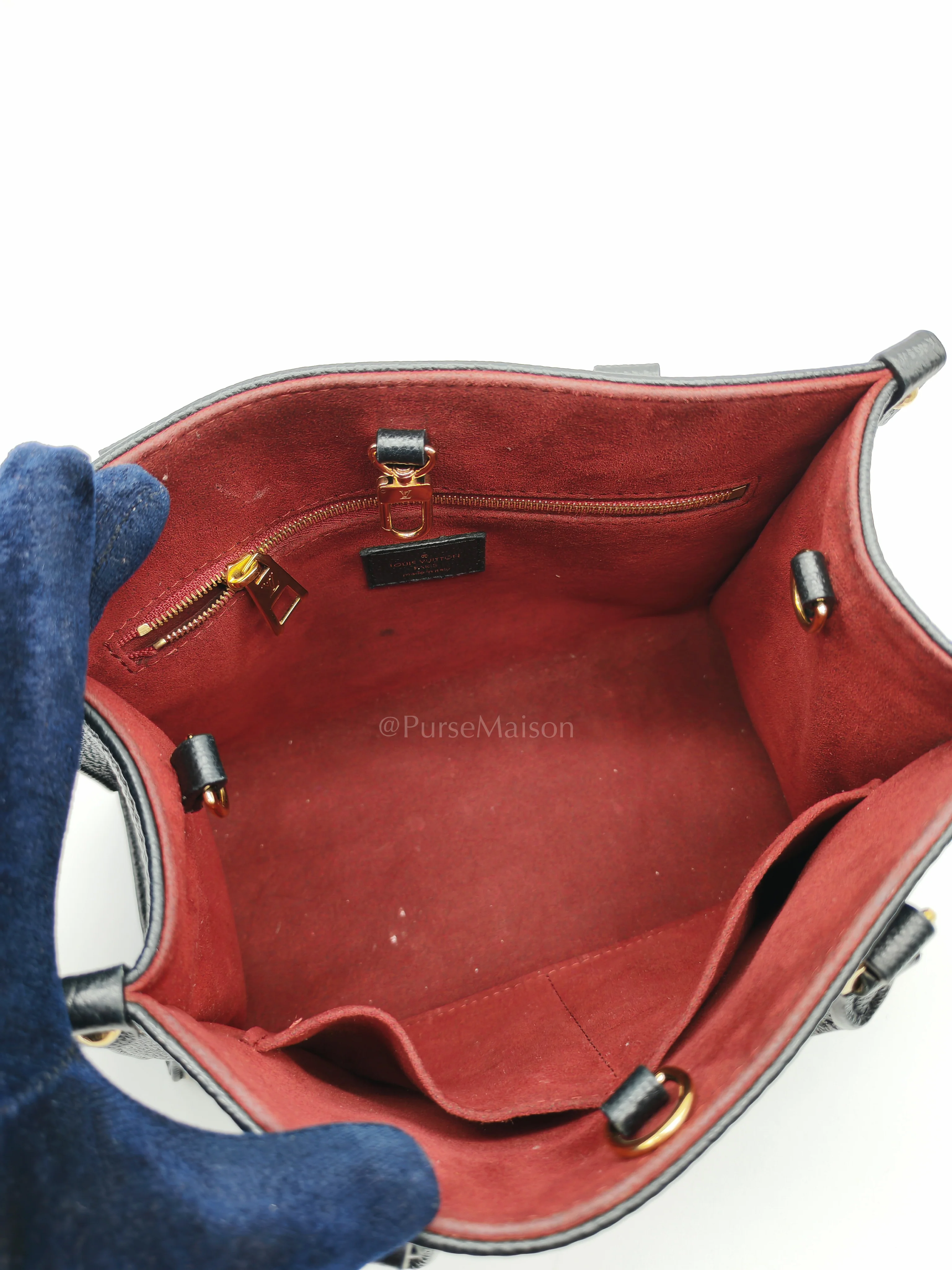 Louis Vuitton OnTheGo (OTG) PM in Bicolor Black/Creme Monogram Giant Empreinte & Gold Hardware Microchip - Image 20