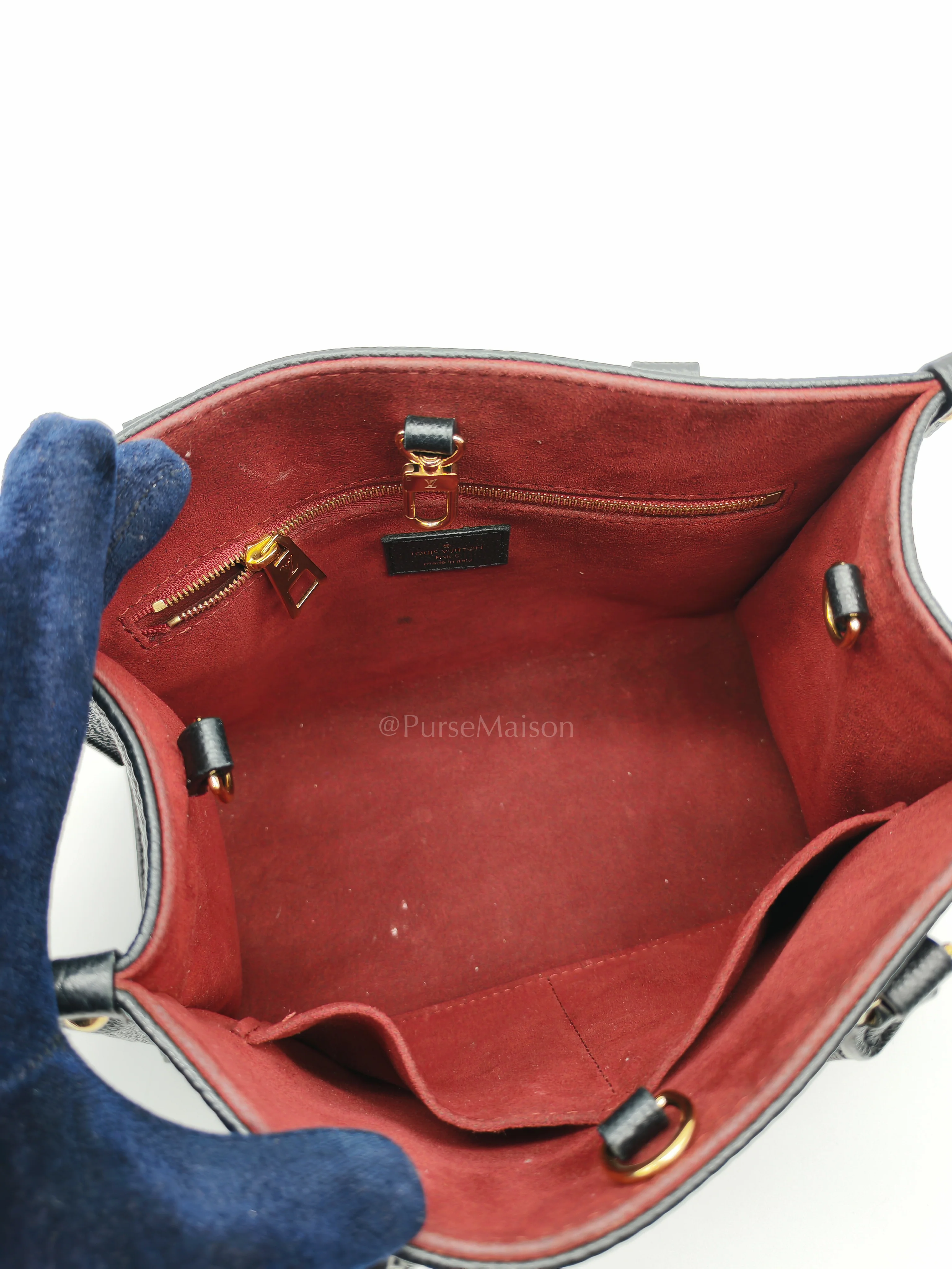 Louis Vuitton OnTheGo (OTG) PM in Bicolor Black/Creme Monogram Giant Empreinte & Gold Hardware Microchip - Image 21