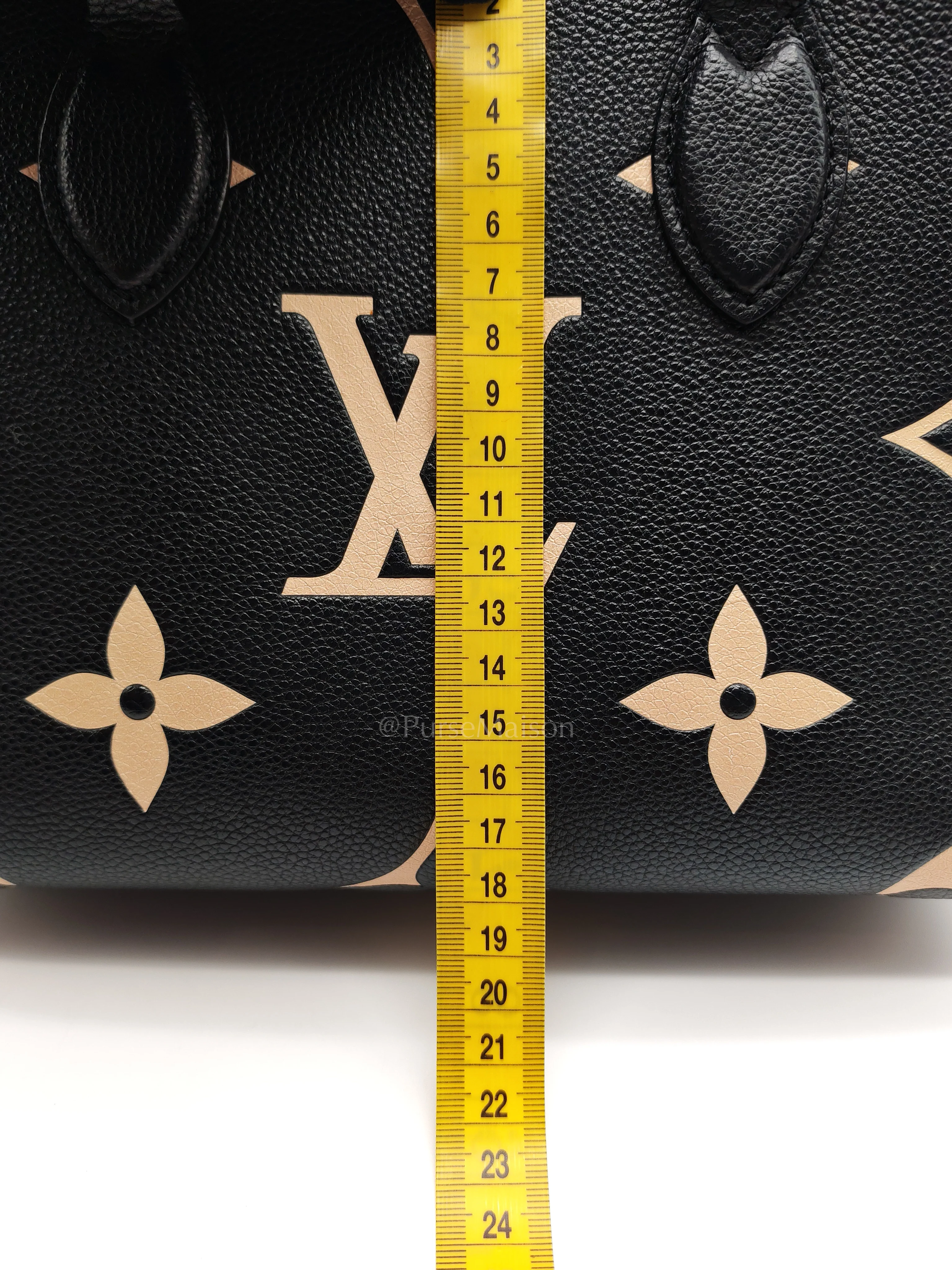 Louis Vuitton OnTheGo (OTG) PM in Bicolor Black/Creme Monogram Giant Empreinte & Gold Hardware Microchip - Image 34