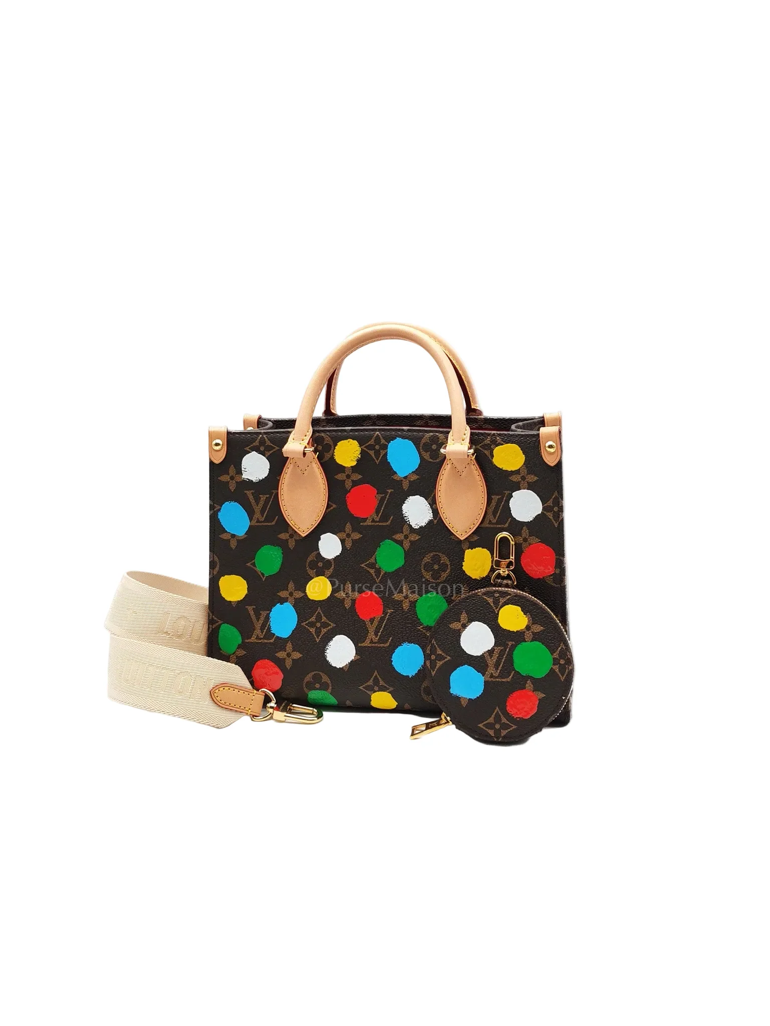 Louis Vuitton OnTheGo (OTG) PM in Yayoi Kusama Monogram Painted Dots Canvas (Microchip) - Image 3