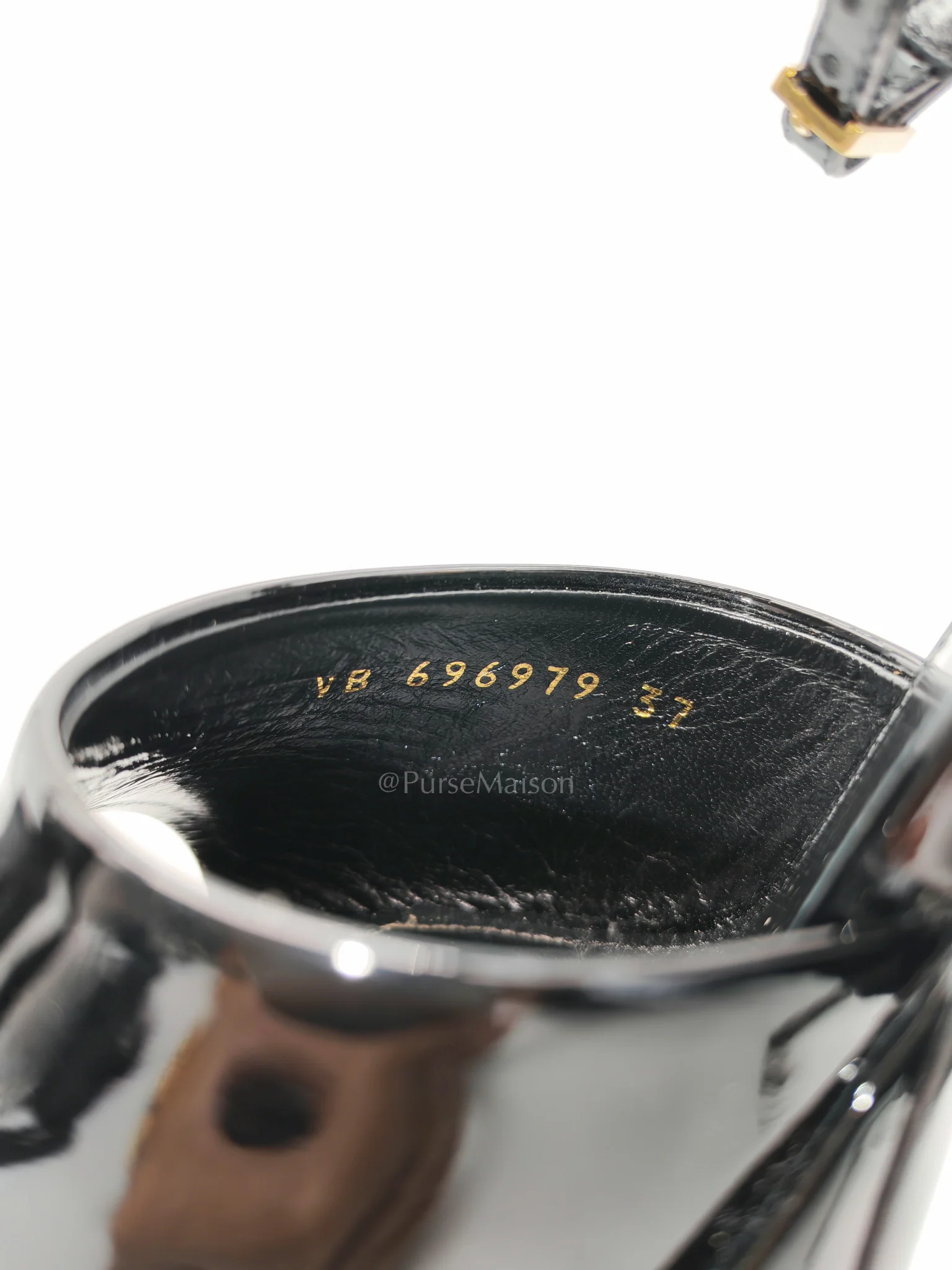 Yves Saint Laurent Kika Platform Sandals in Black Patent Leather Size 37EU (24cm) - Image 15