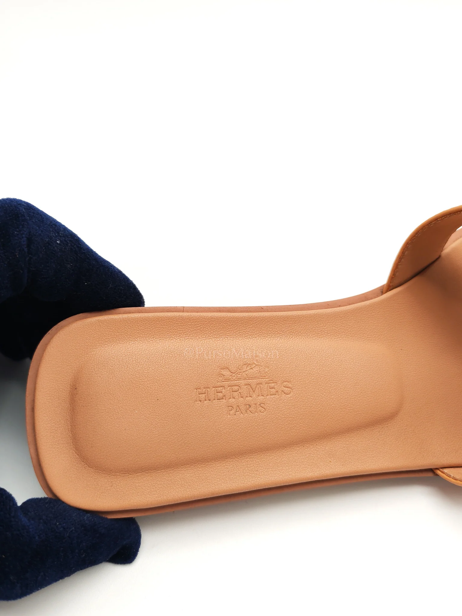 Hermes Oran Sandals in Peach Swift Leather Size 37 (24cm) - Image 12