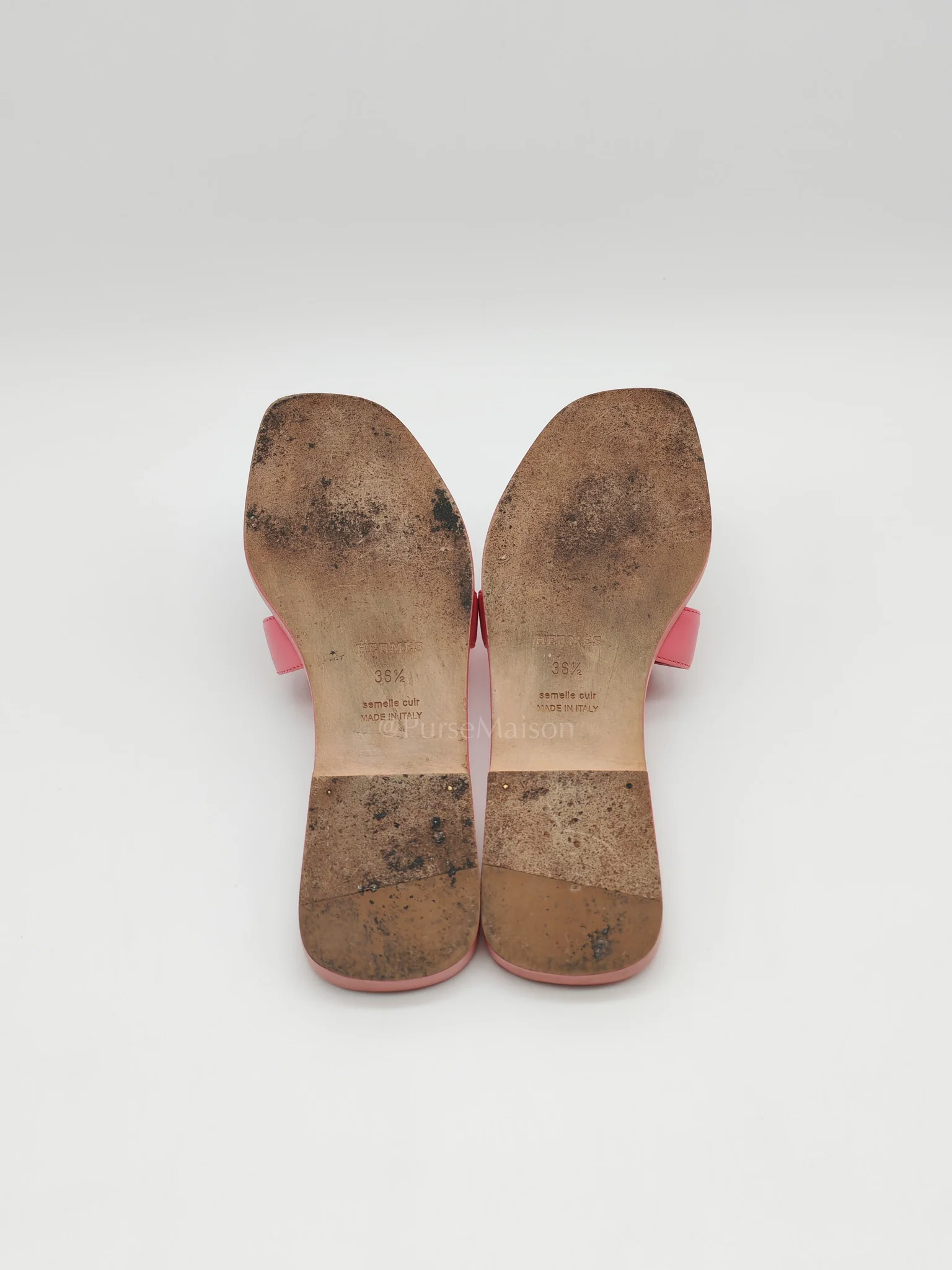 Hermes Oran Sandals in Pink Swift Leather Size 36.5 EU (23 cm) - Image 6