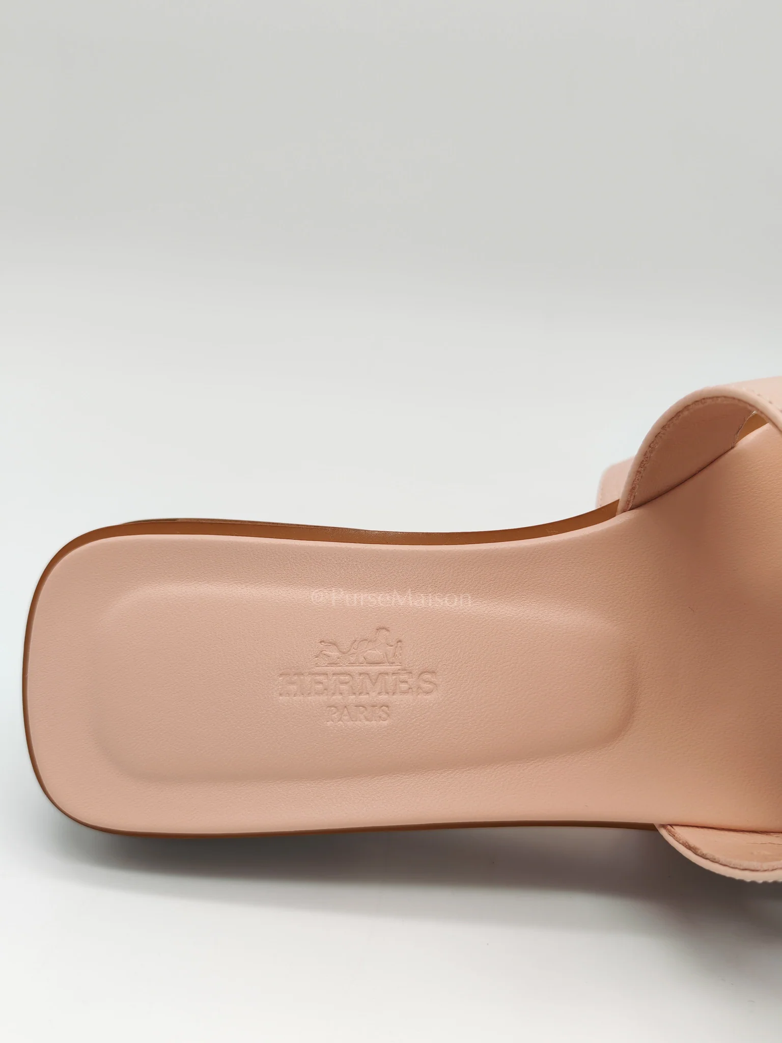 Hermes Oran Sandals in Rose Pale Epsom Leather Size 37 EU (23.5 cm) - Image 8