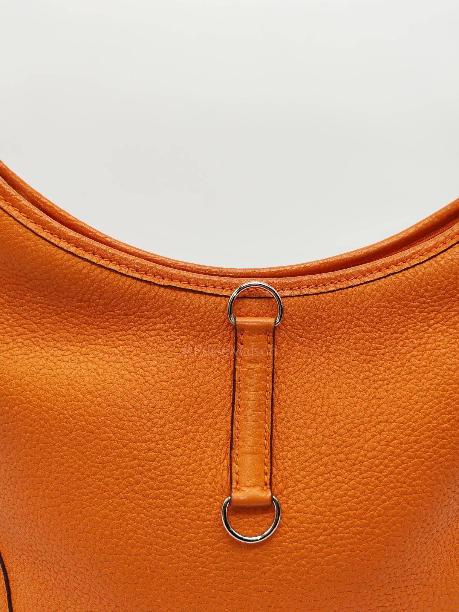 Hermes Orange Clemence Trim Shoulder Bag - Image 20