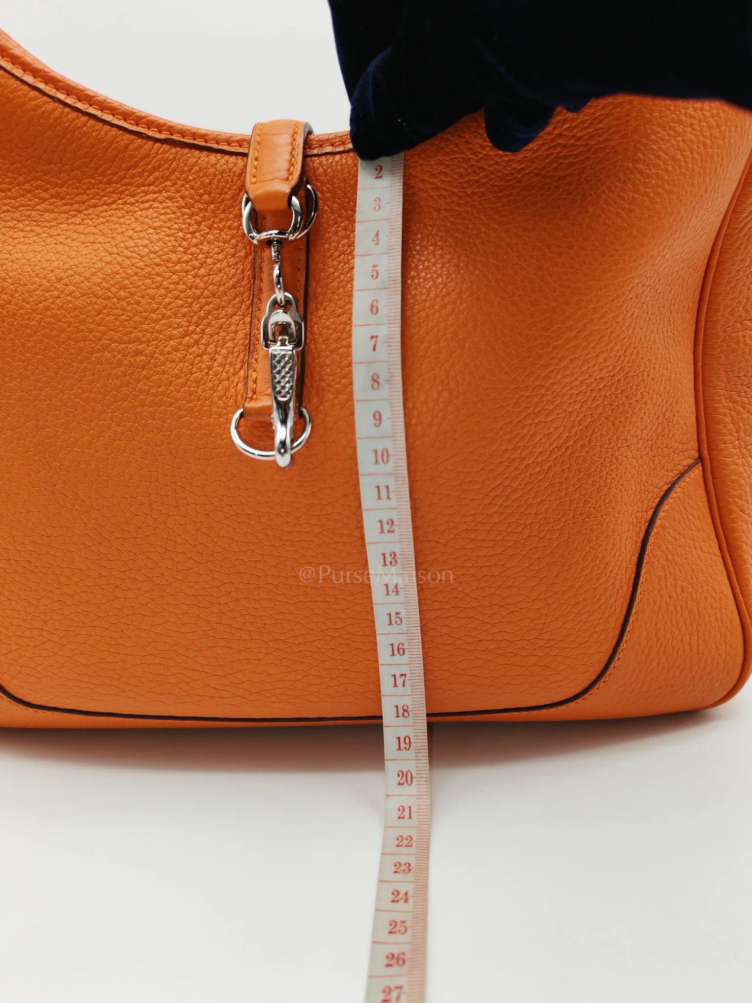 Hermes Orange Clemence Trim Shoulder Bag - Image 34