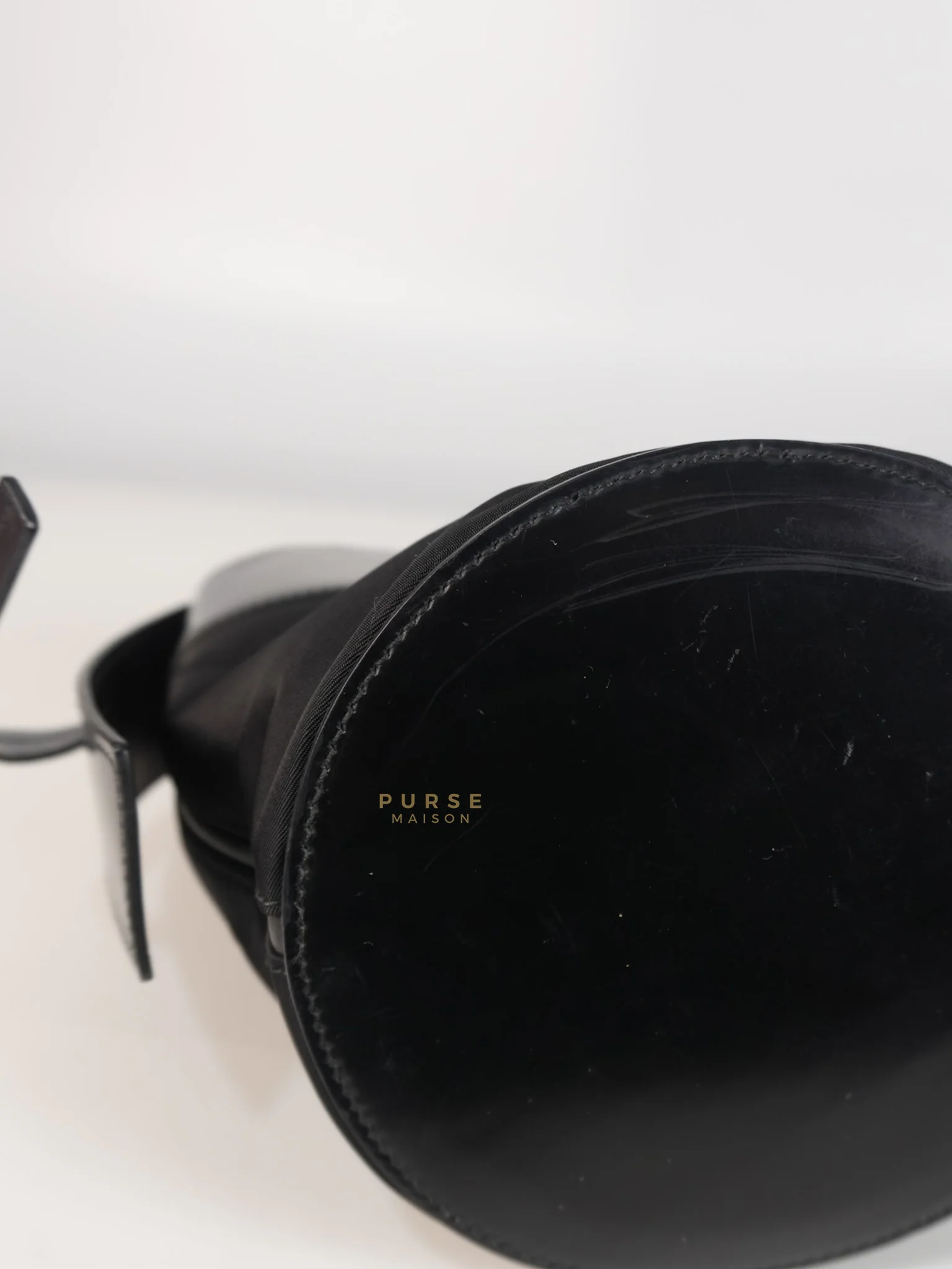 Prada Ouverture Bucket Bag Small in Black Tessuto and Leather - Image 10