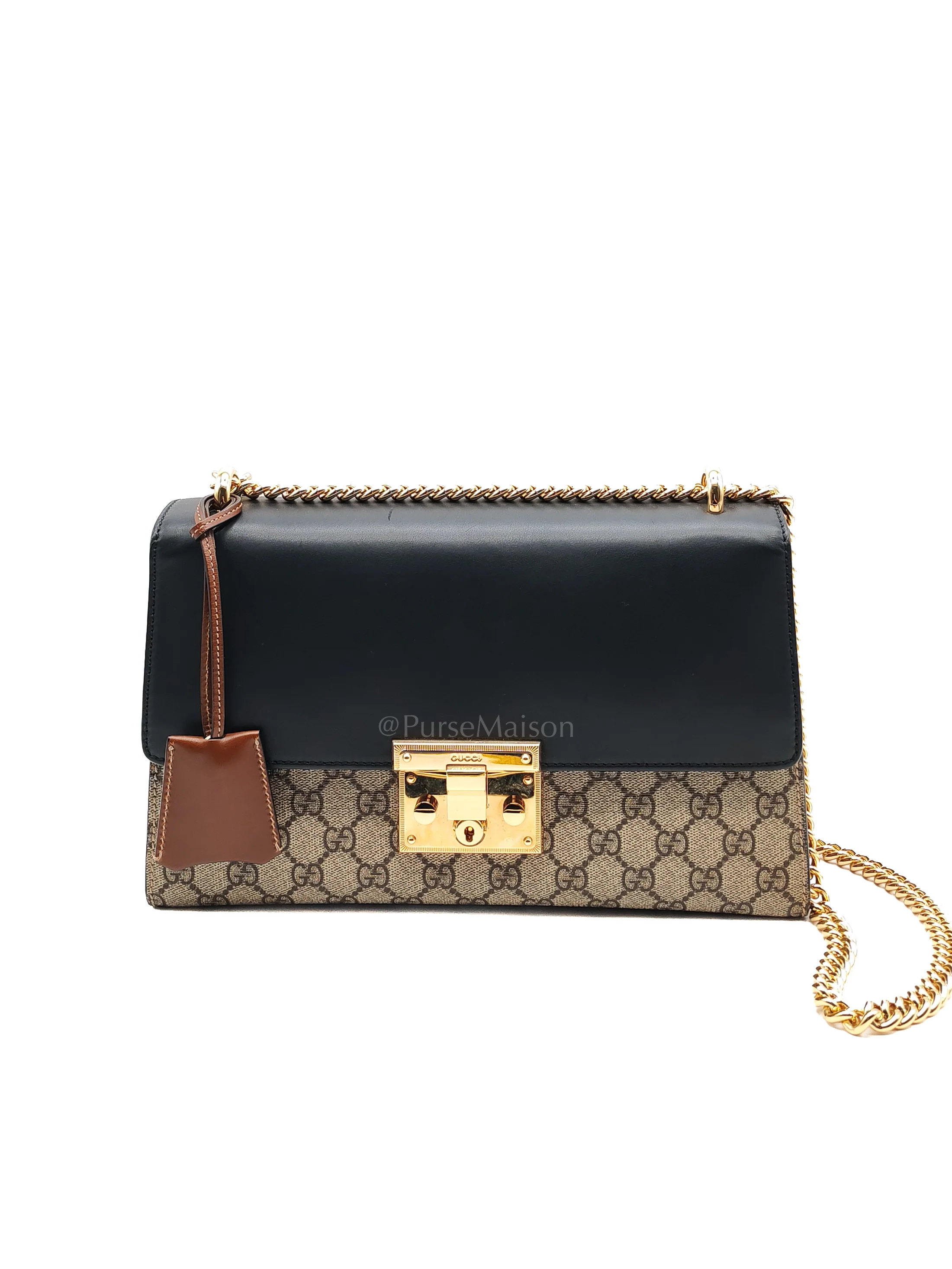 Gucci Padlock Shoulder Bag Medium in GG Supreme Canvas & Gold Hardware