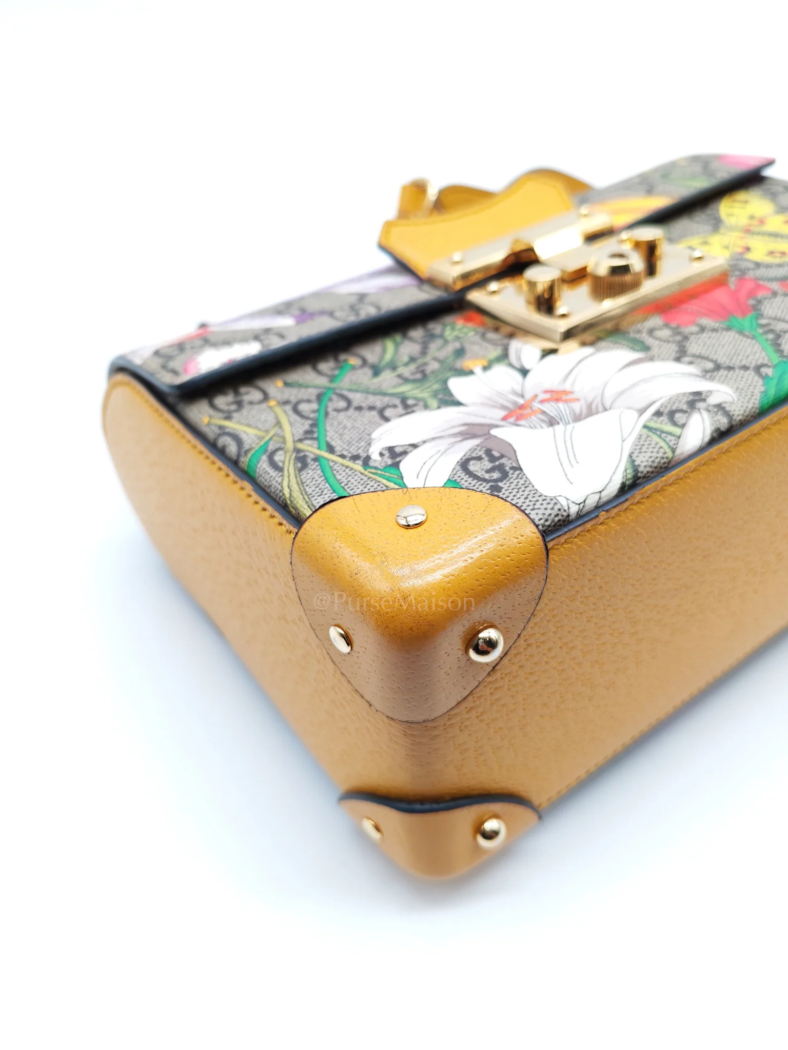 Gucci Padlock Flora Bamboo in Supreme Canvas Shoulder Bag - Image 8