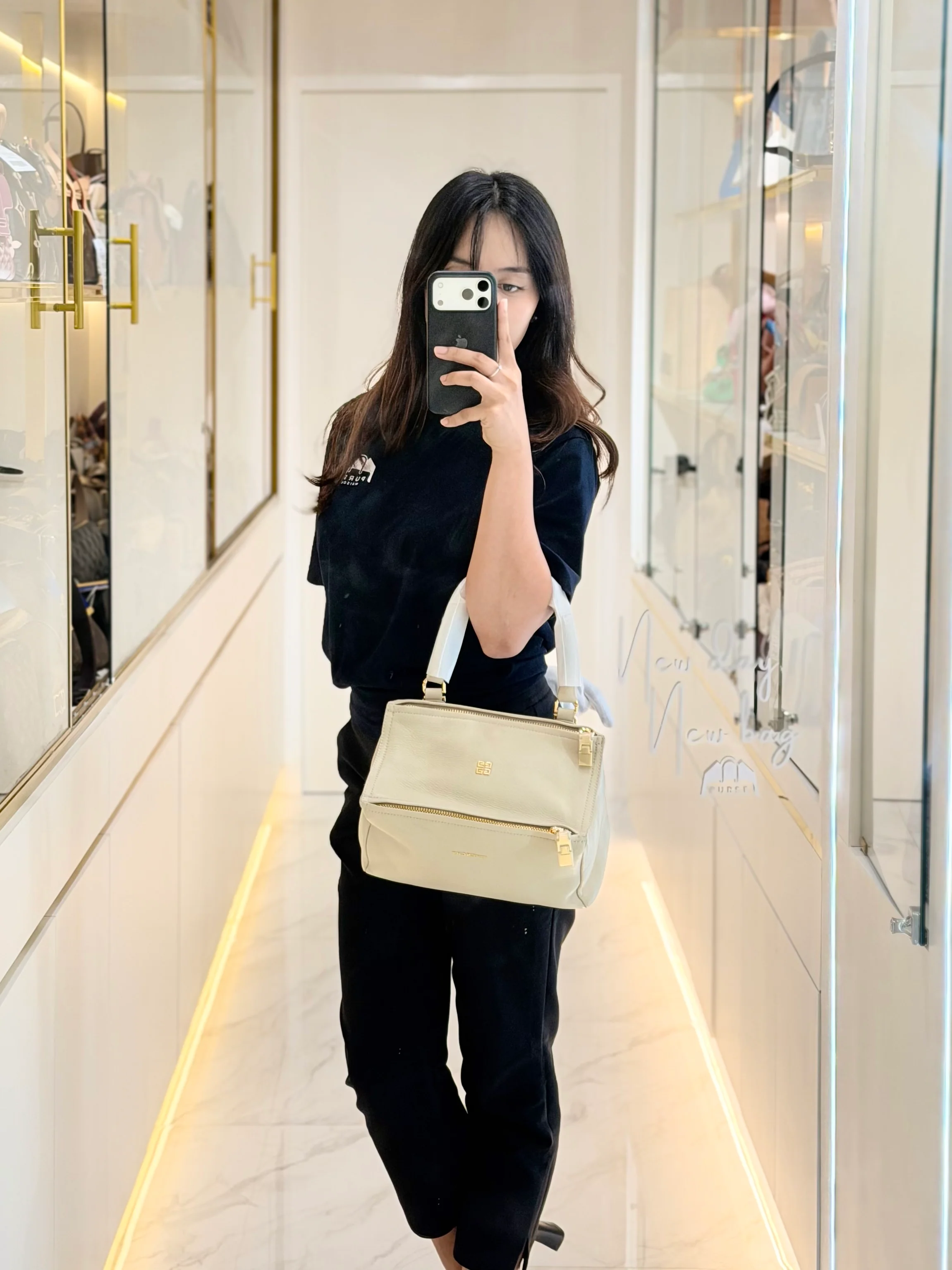 Givenchy Pandora Small in Natural Beige Calfskin Leather Gold Hardware - Image 38