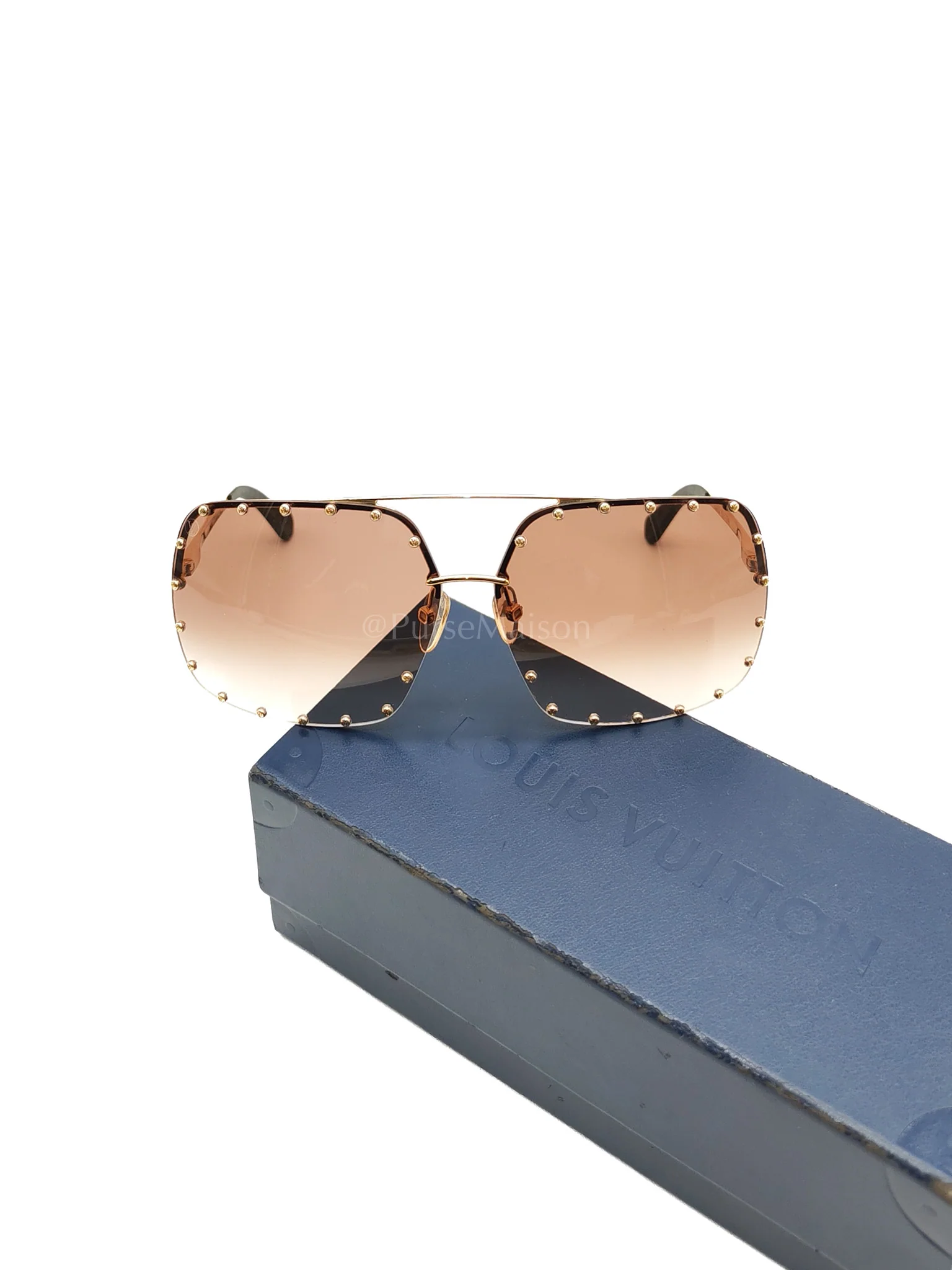 Louis Vuitton Party Square Sunglasses Women's Brown - Image 7