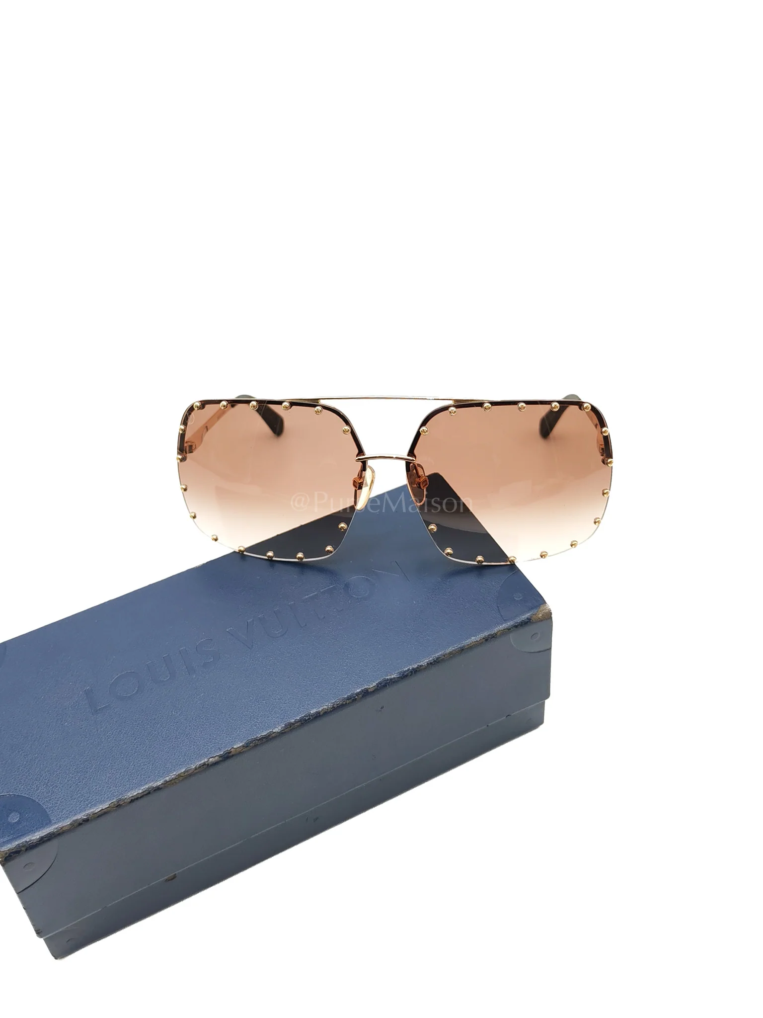 Louis Vuitton Party Square Sunglasses Women's Brown - Image 8