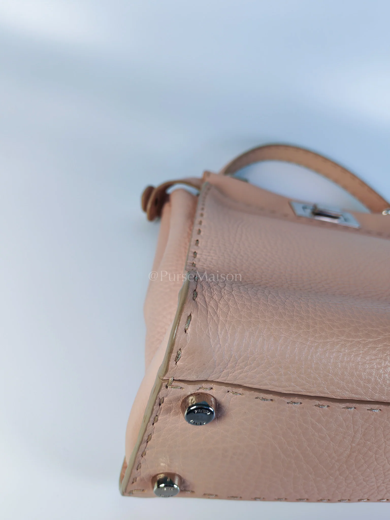 Fendi Peekaboo Medium in Cotton Candy Pink Selleria Leather Silver Harwdare - Image 12