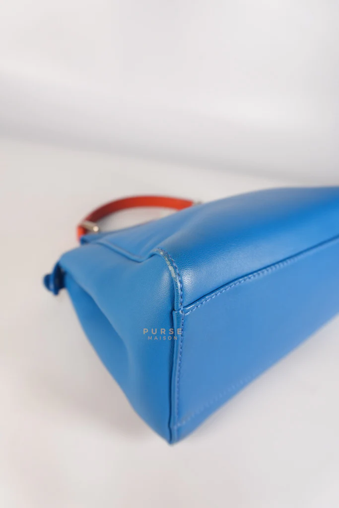 Fendi Mini Peekaboo Bicolor Light Blue and Orange Strap Bag - Image 10