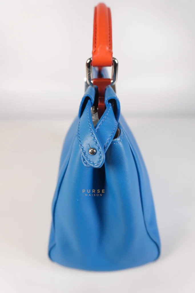Fendi Mini Peekaboo Bicolor Light Blue and Orange Strap Bag - Image 17